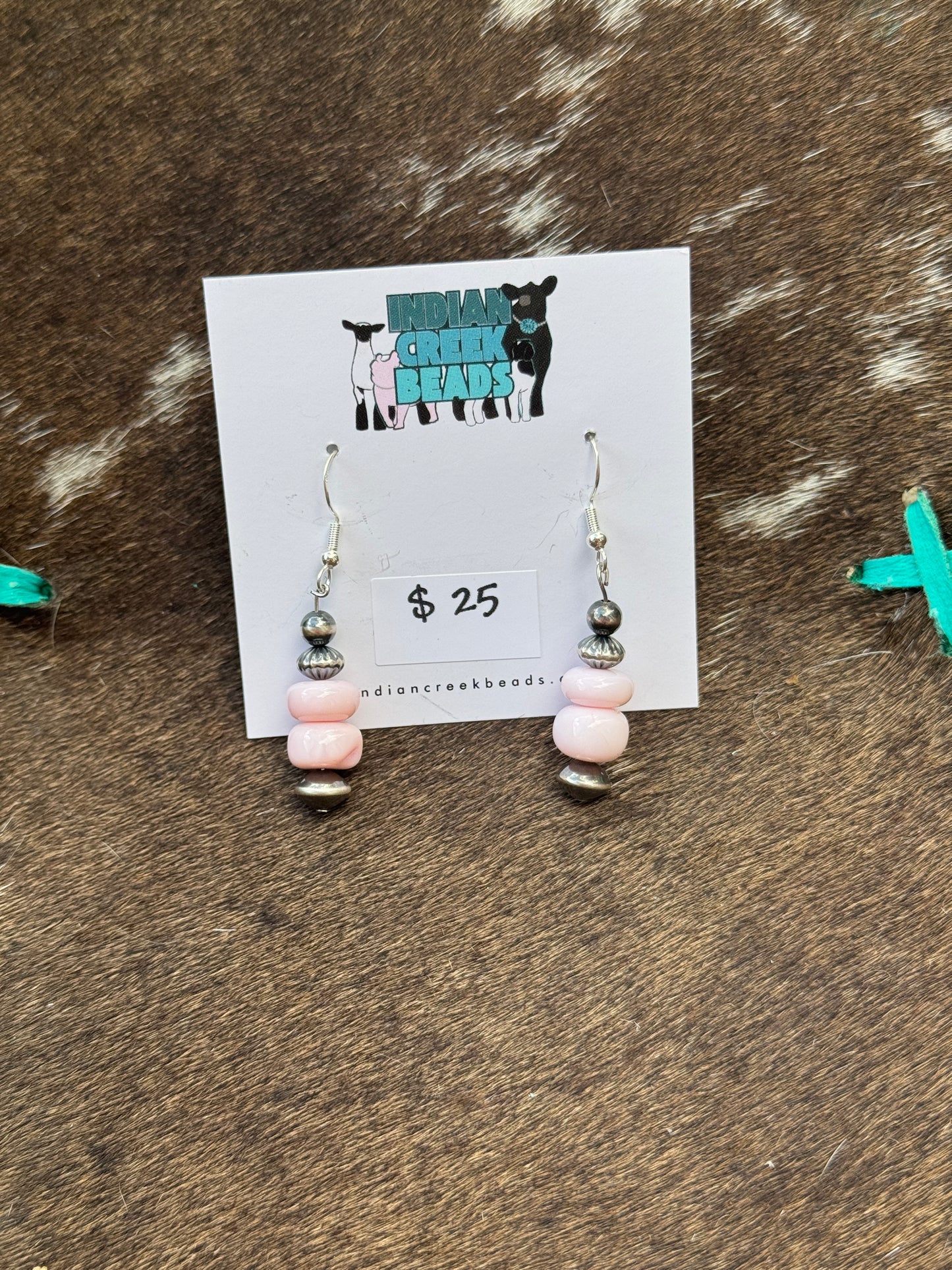 Pink Opal & Pearl Earrings