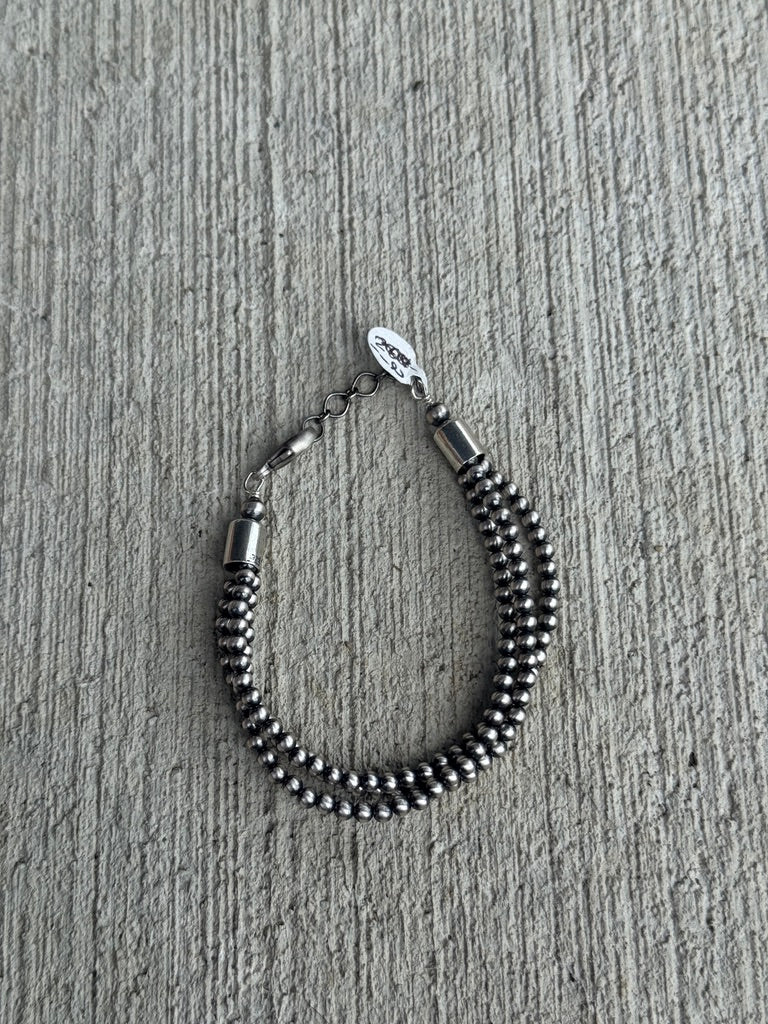 3 strand 7" 4mm sterling Pearl
