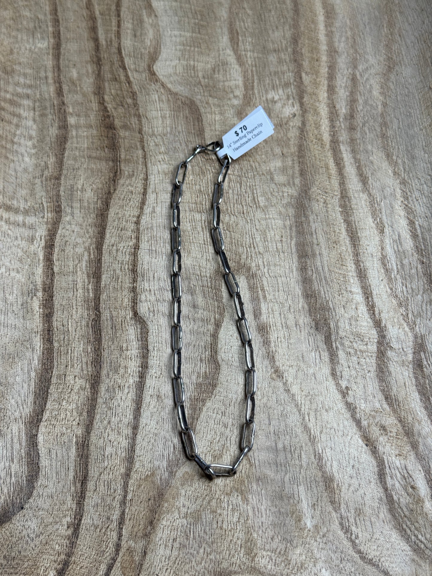 14" Sterling Handmade Paperclip Chain