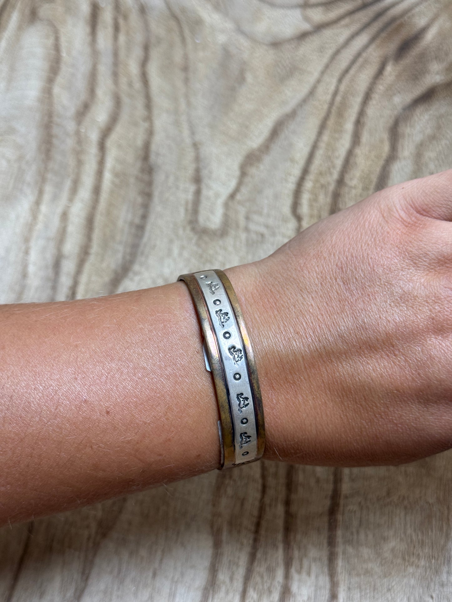 Horse Copper & Silver Cuff