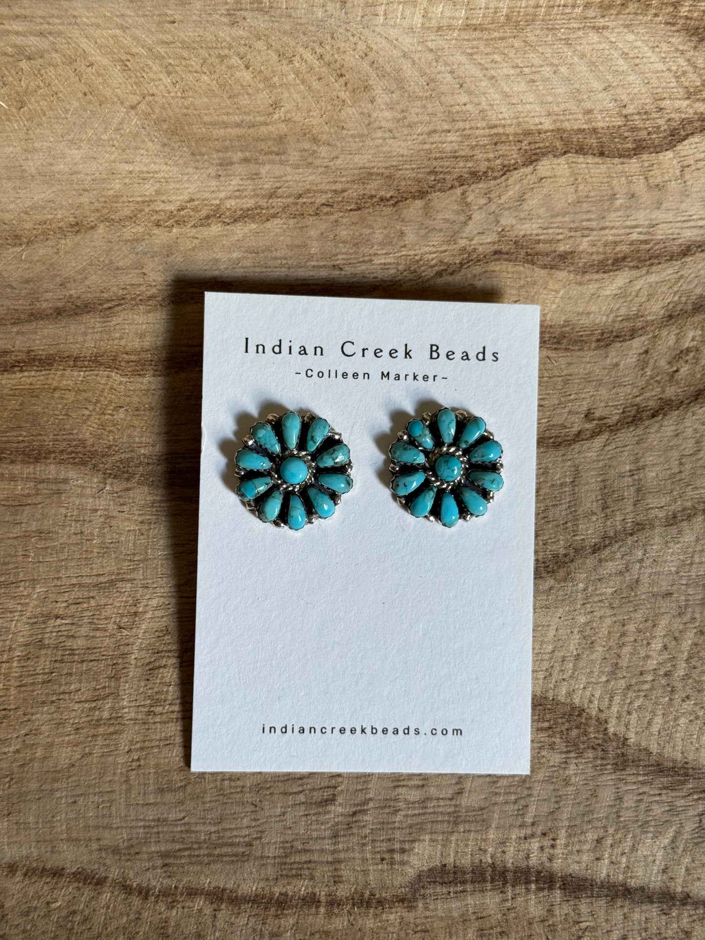 Blue Turquoise Cluster Earrings