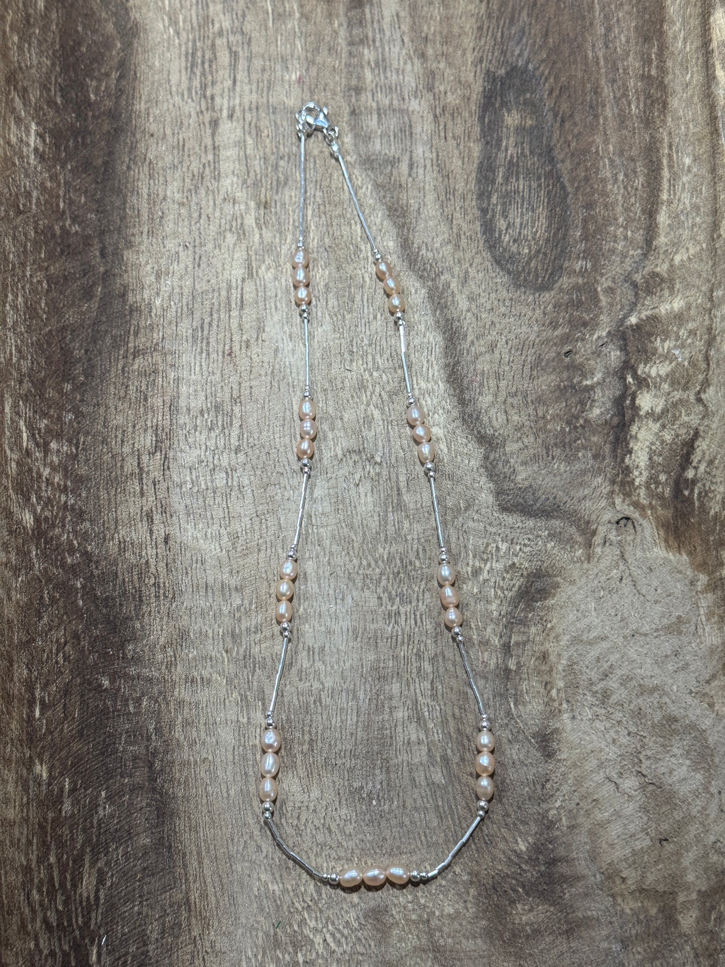 18” Liquid Silver & Freshwater Pearl