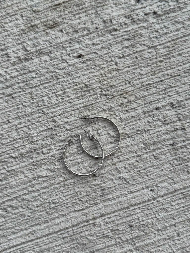 Detailed Sterling Hoop Earrings