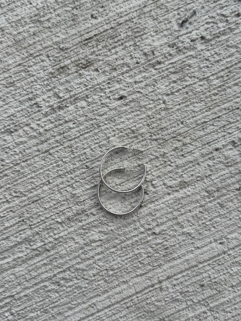 Plain sterling silver hoop earrings