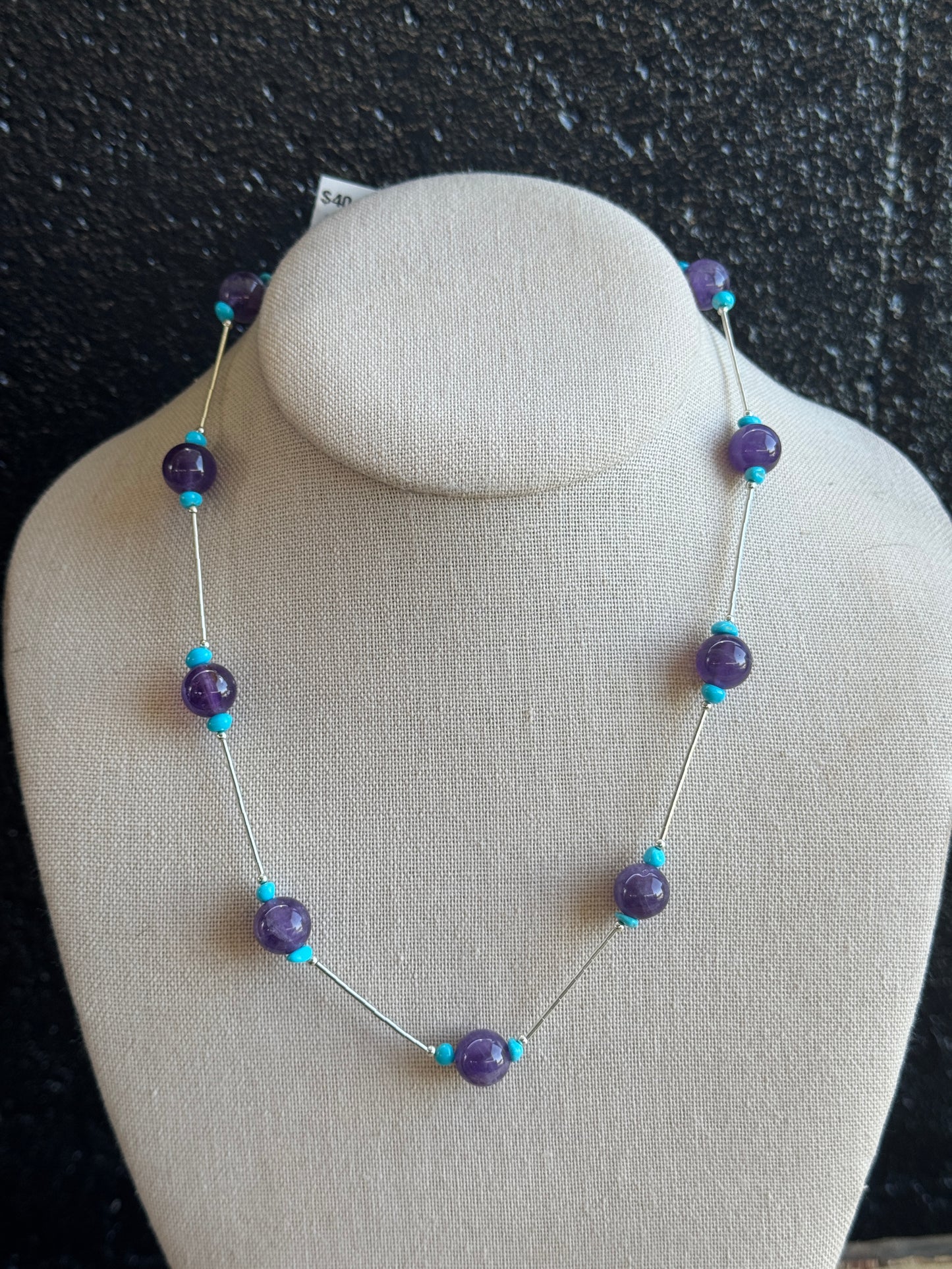 18” Liquid Silver & Amethyst