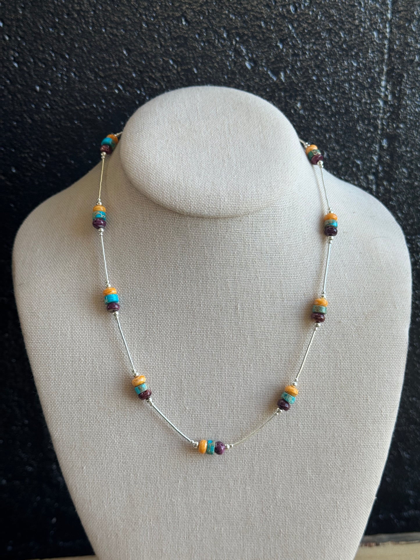 18” Liquid Silver & Multi-Stone