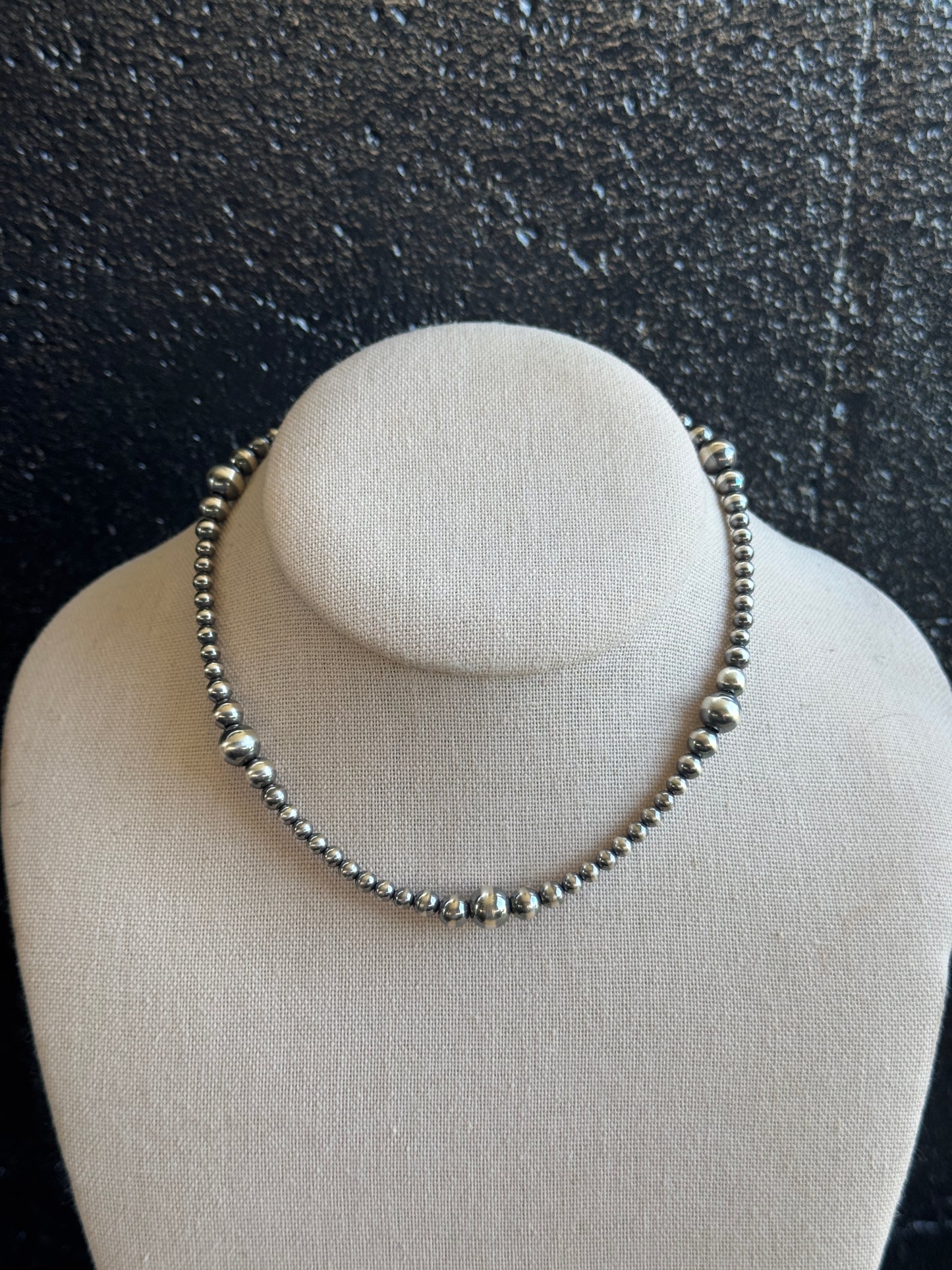 14-15” 4-8mm Sterling Silver Pearls
