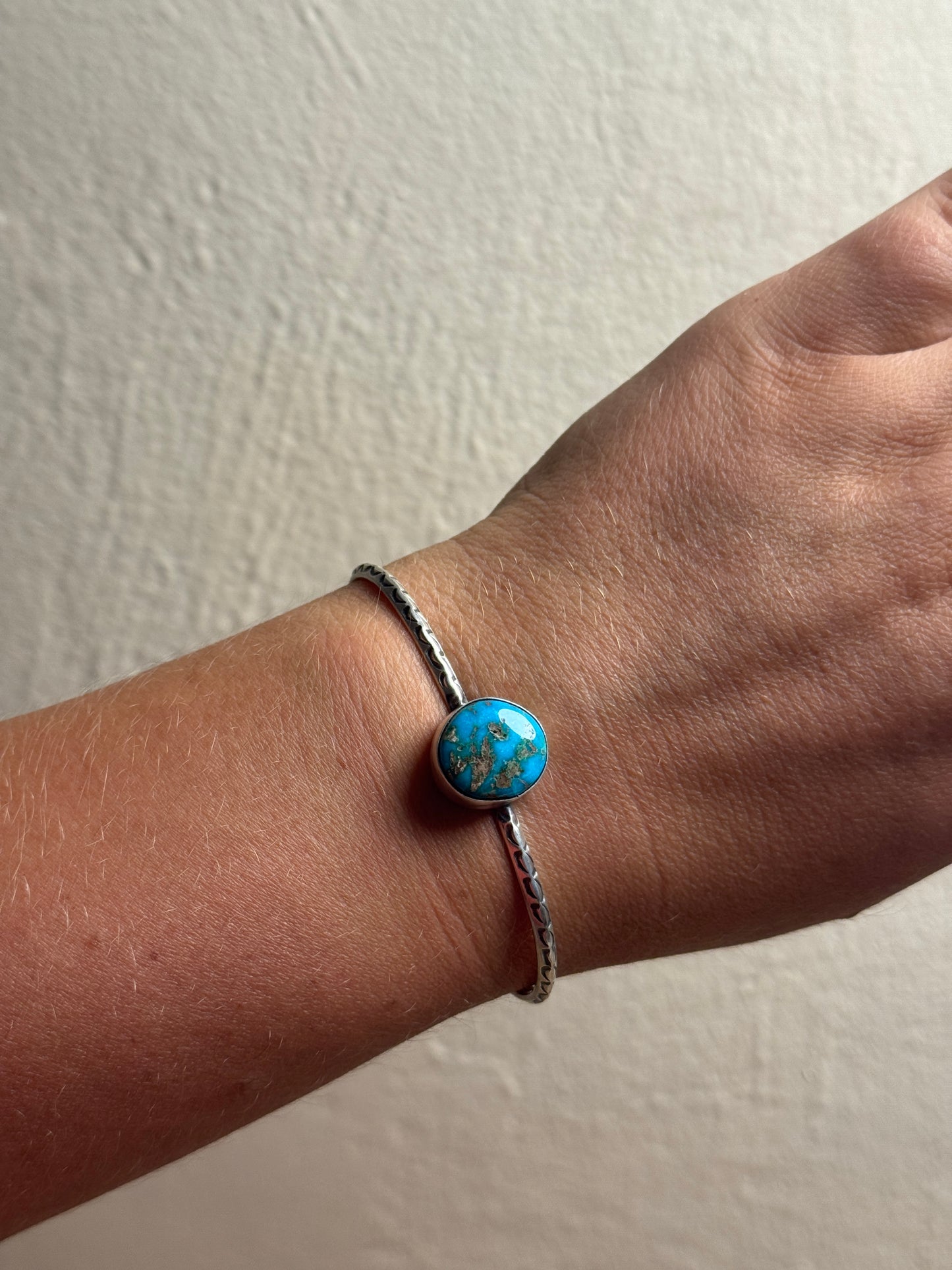 Kingman Turquoise Circle Cuff