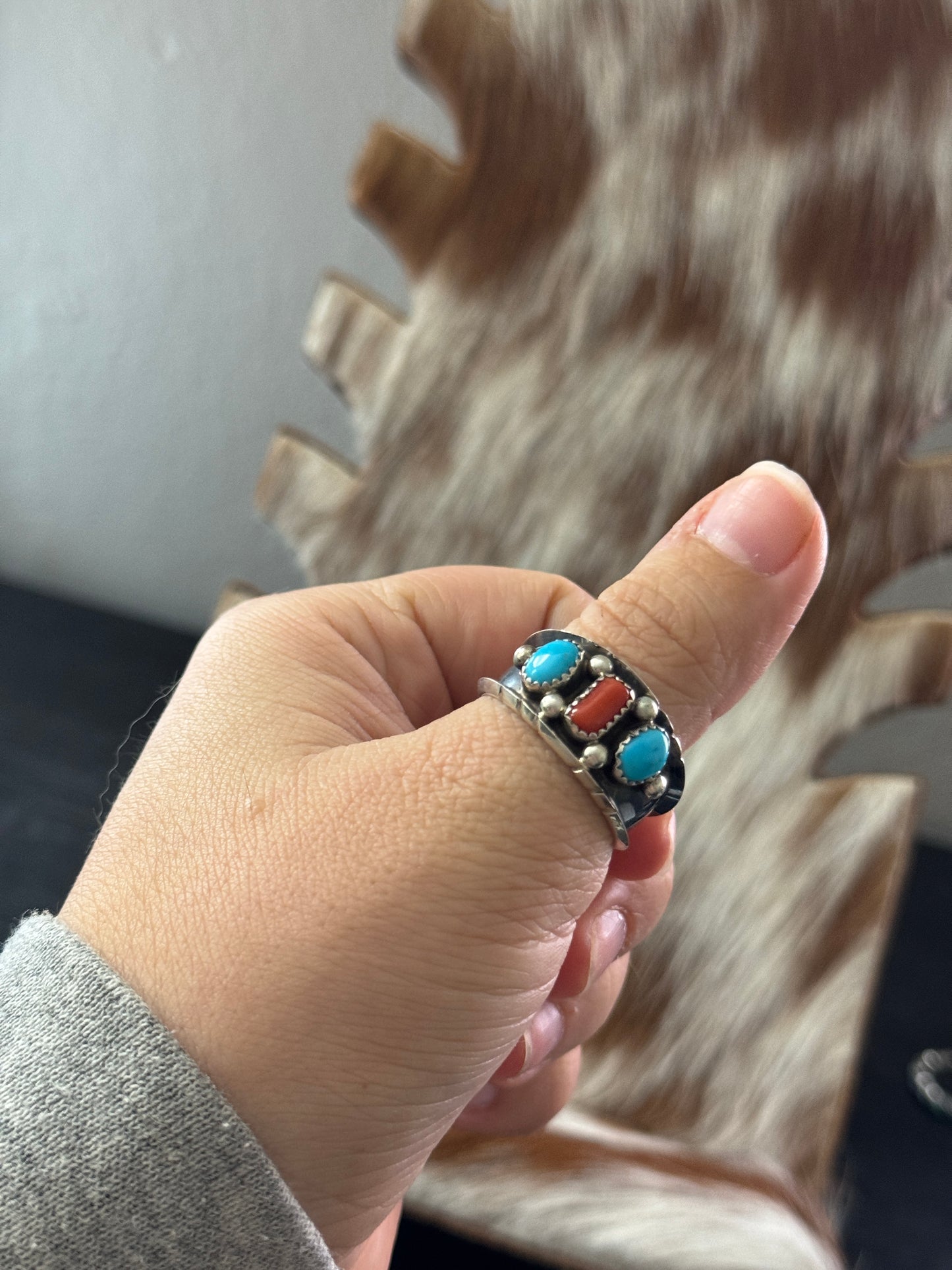 Kingman w/ Coral Ring Size 13