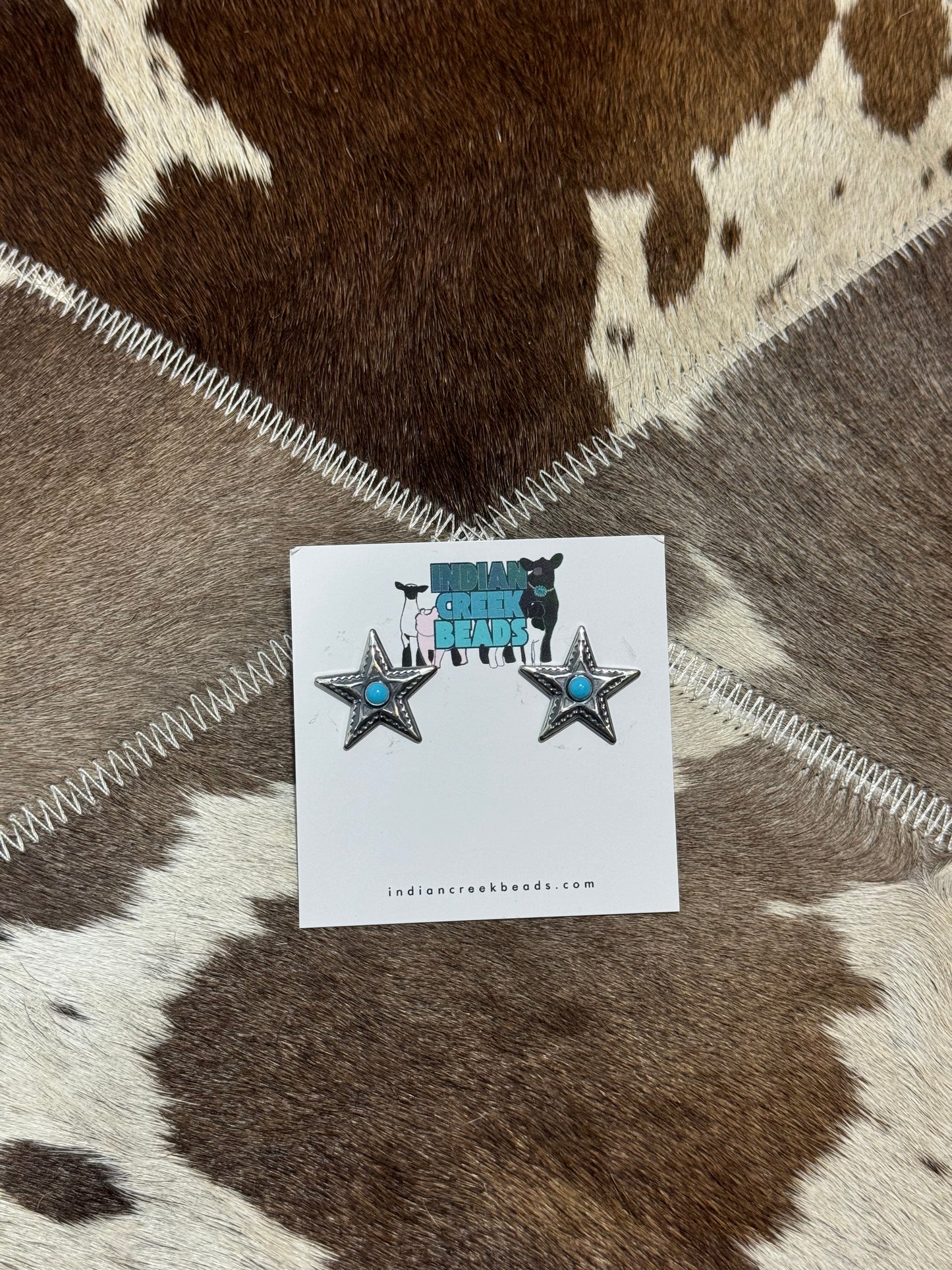 Sterling Silver Star with Turquoise Earrings