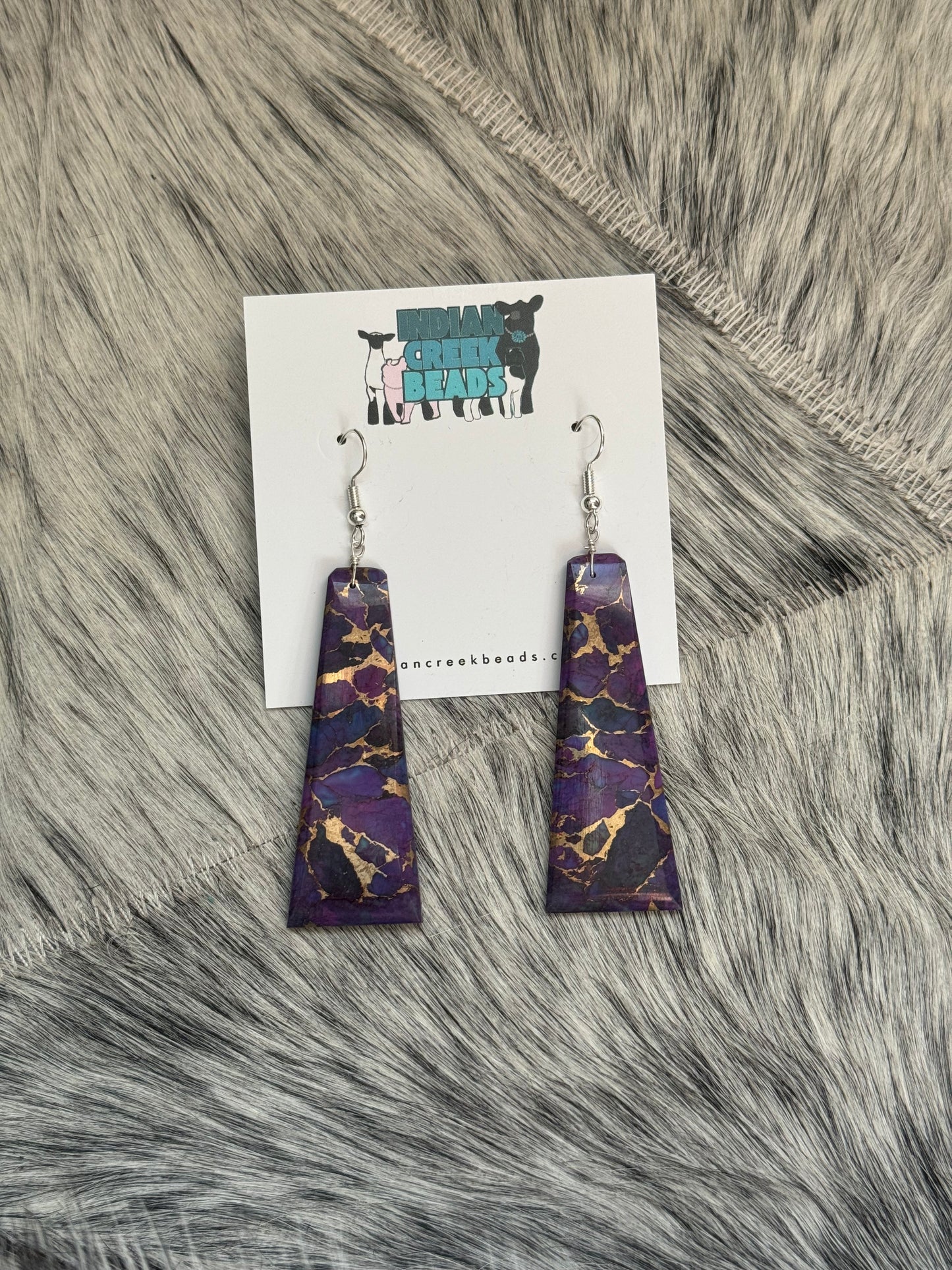 Purple Mohave Slab Earrings