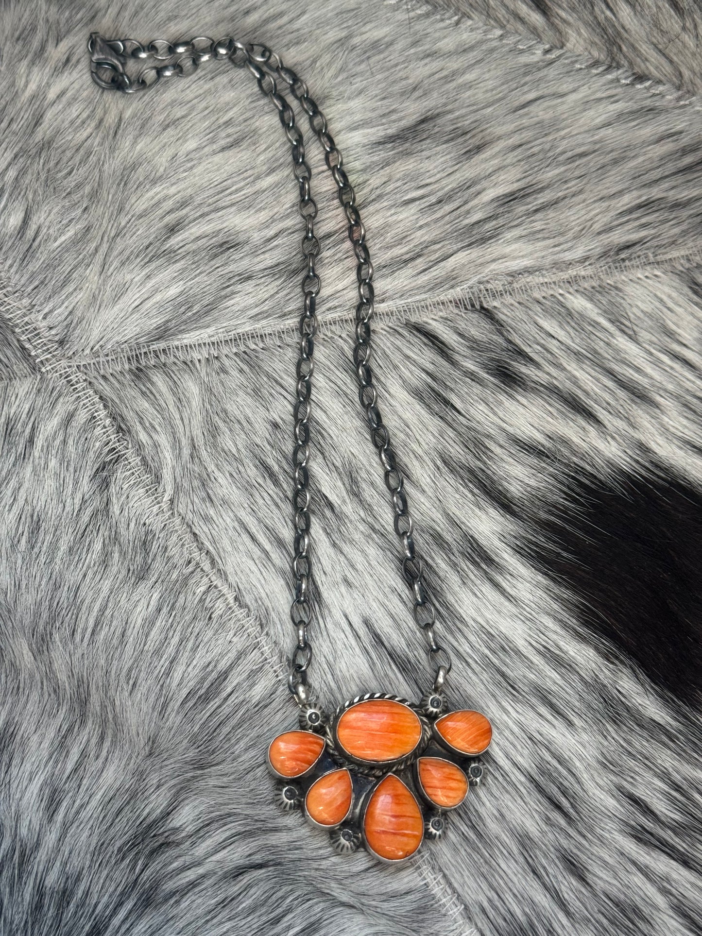 18” Orange Spiny Cluster