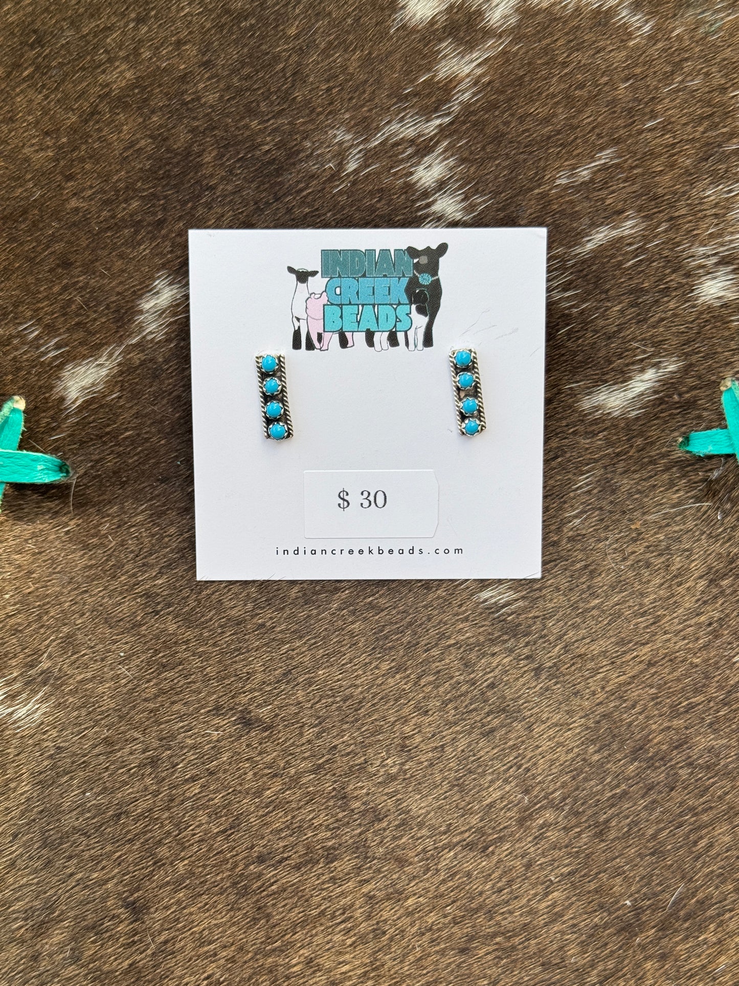 4 stone Turquoise Earrings