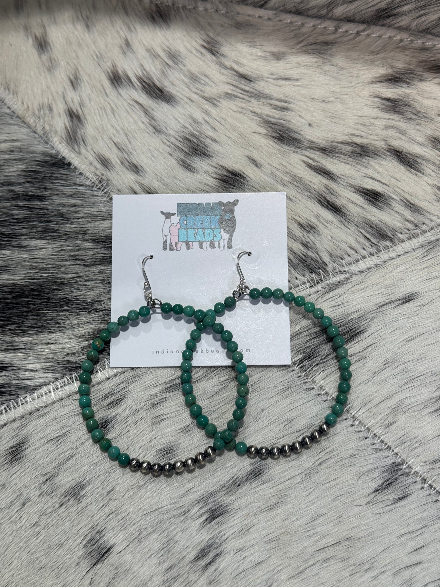 Turquoise & Pearl Hoops