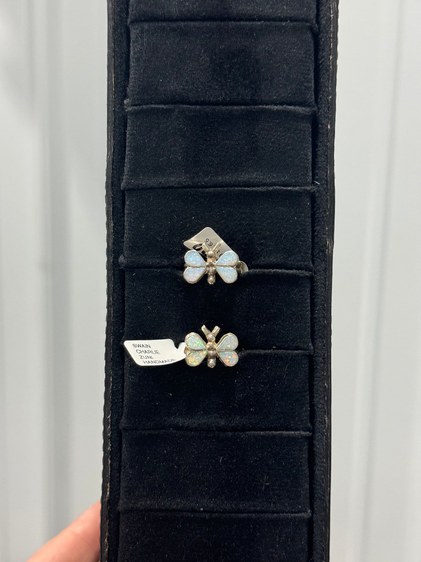 White Opal Butterfly Ring