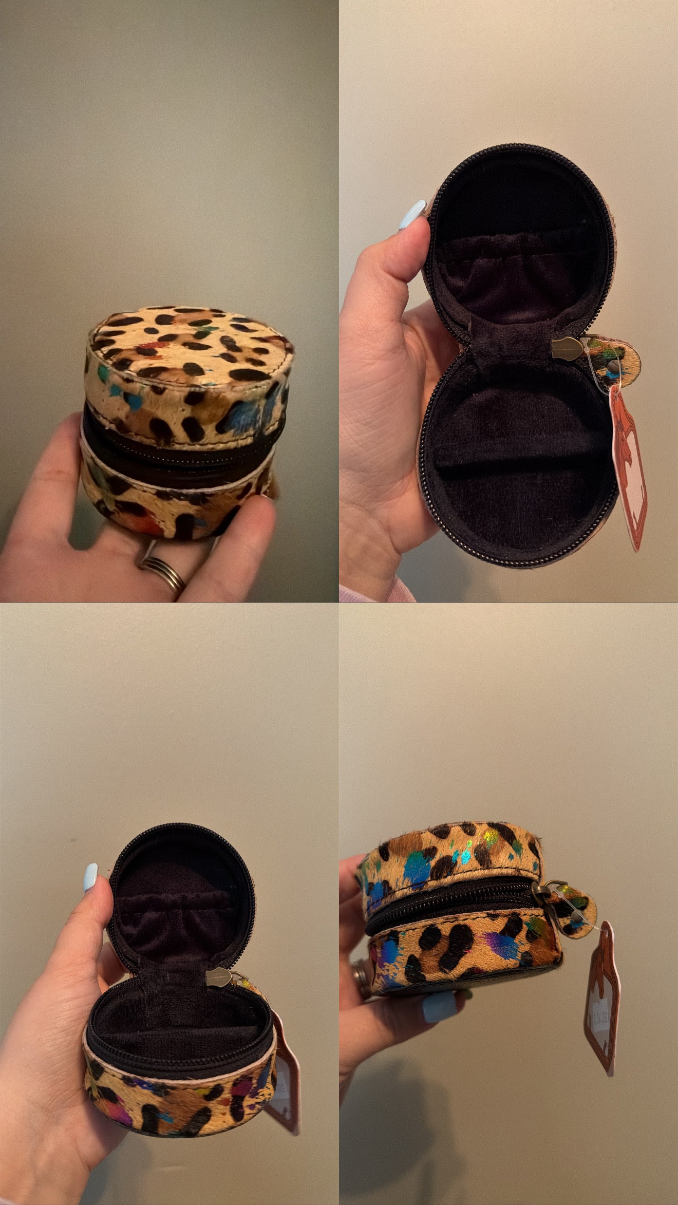 Small Leopard Cowhide Jewelry Box