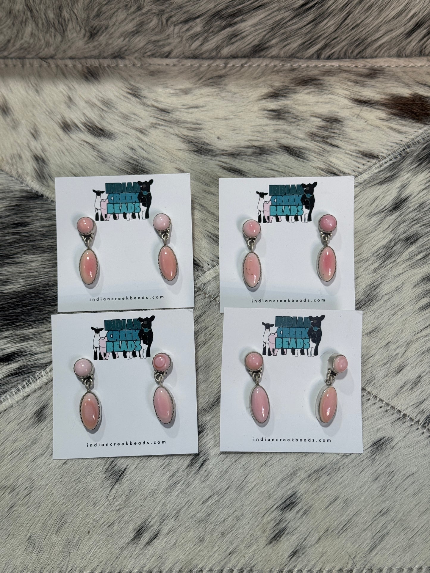 Pink Conch Dangle Earrings