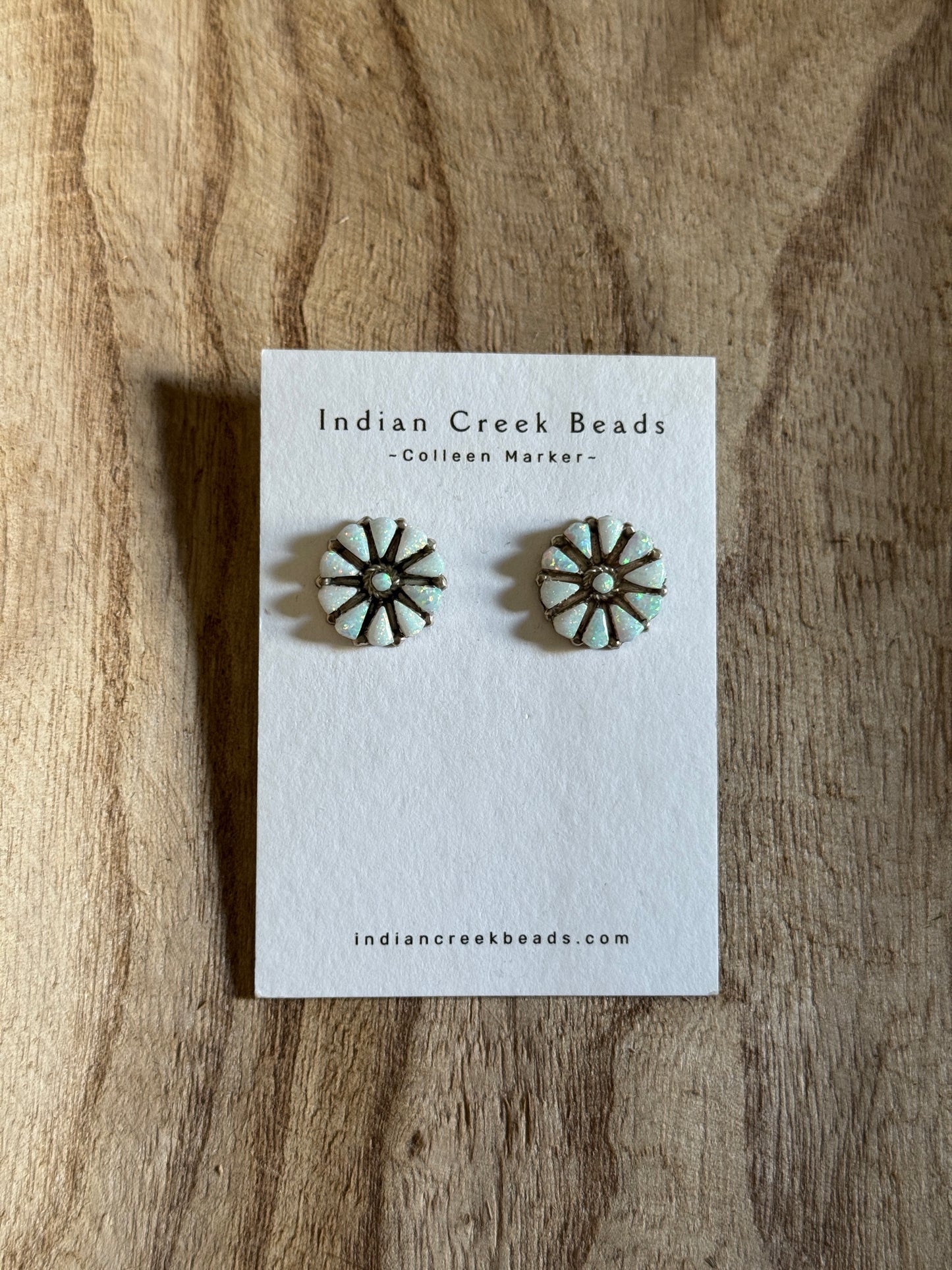 White Opal Cluster Earrings
