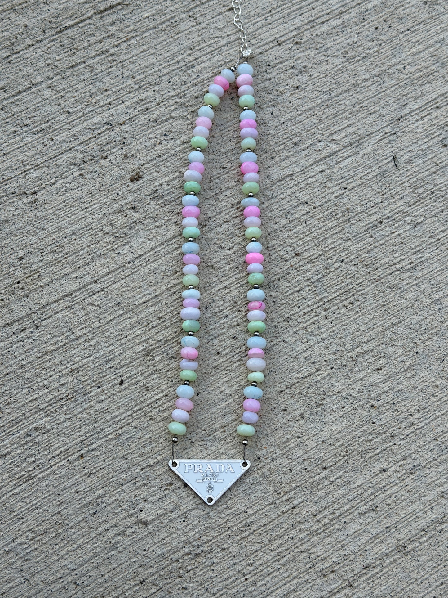 17-18.5" Multi Color Opal & White P