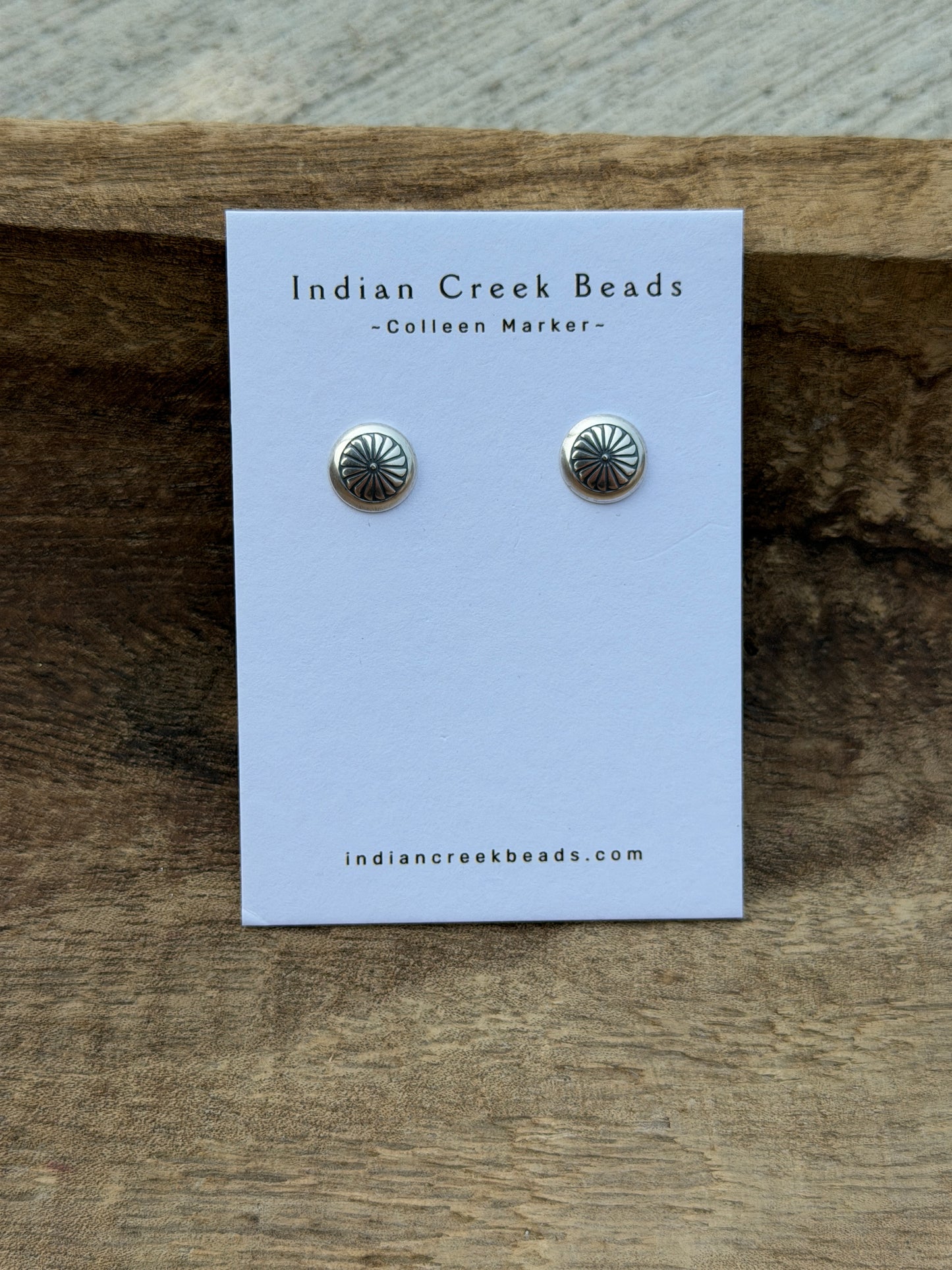 Sterling Stamped Floral Earrings