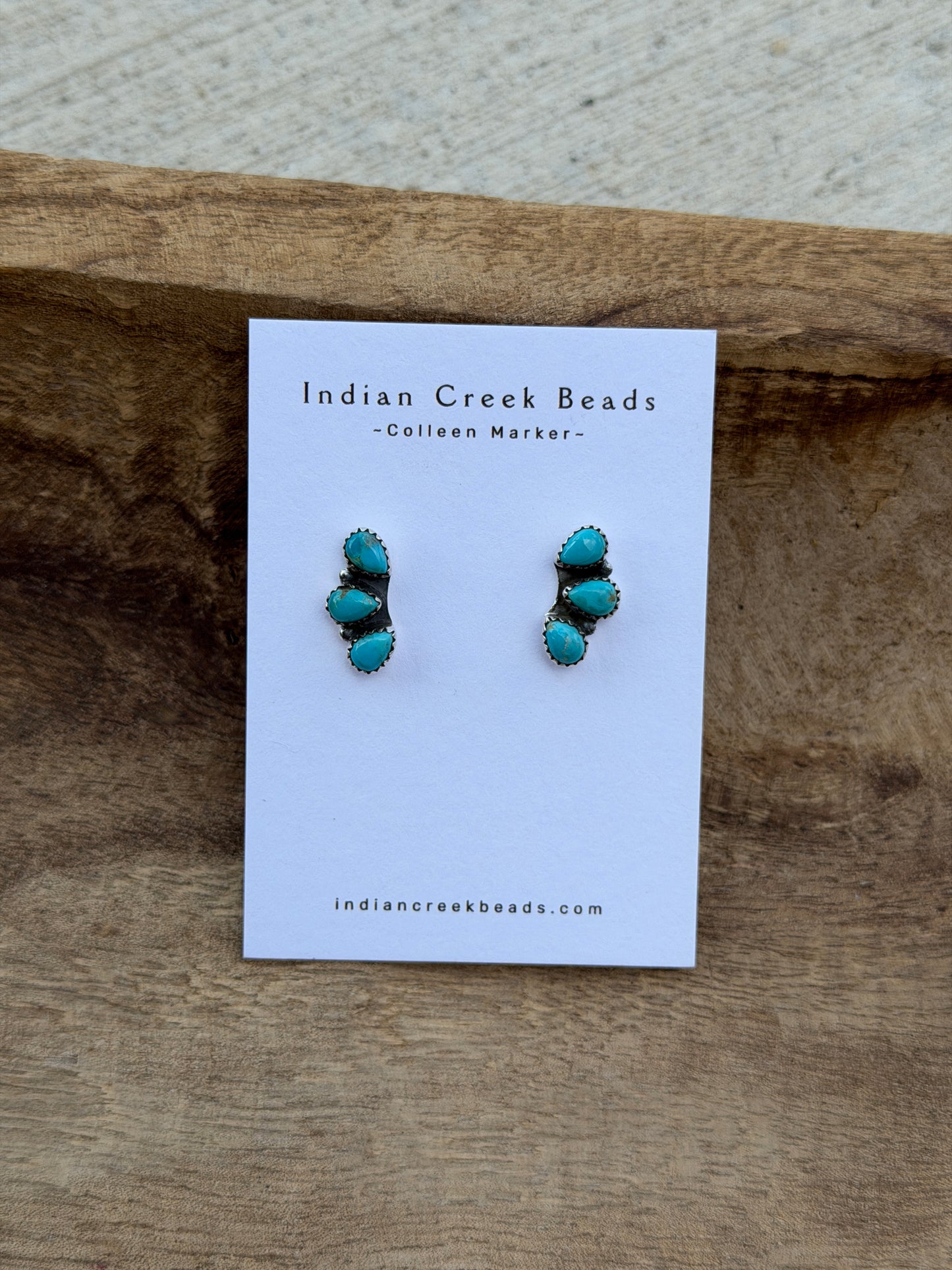 3 stone Turquoise Earrings