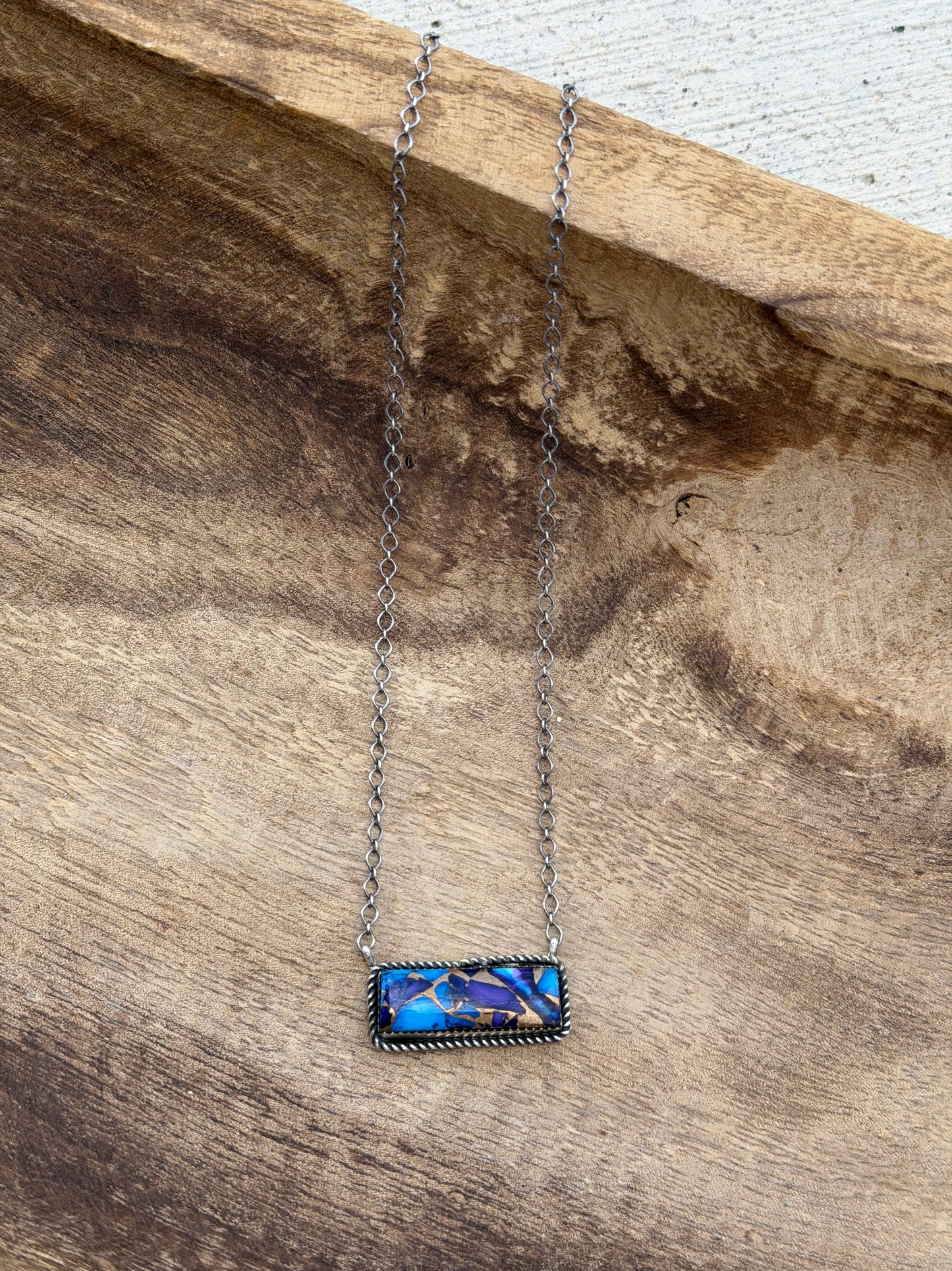 18" Violet Dahlia Bar Necklace