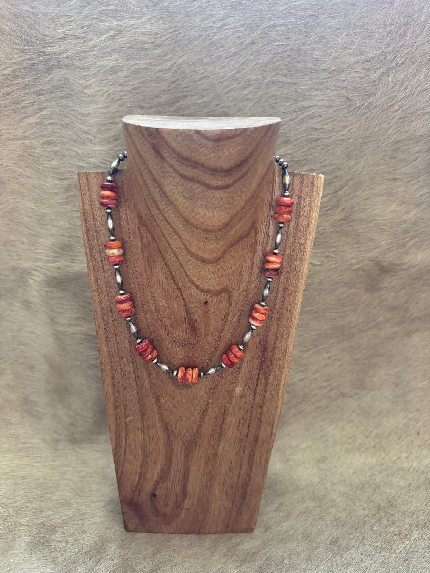 16.5-18" Pearl & Red Spiny