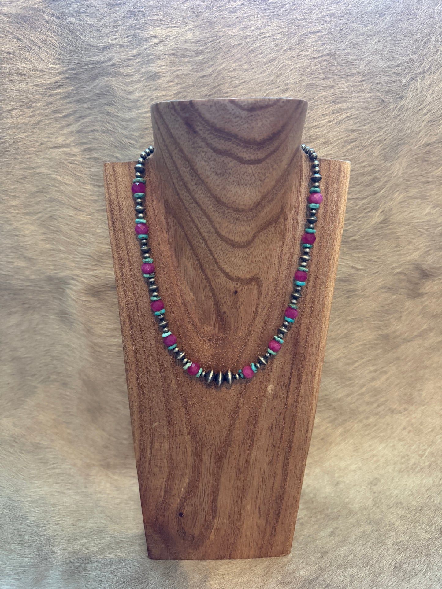 17-18.5" Pearl, Kingman, Facetted Pink Quartz