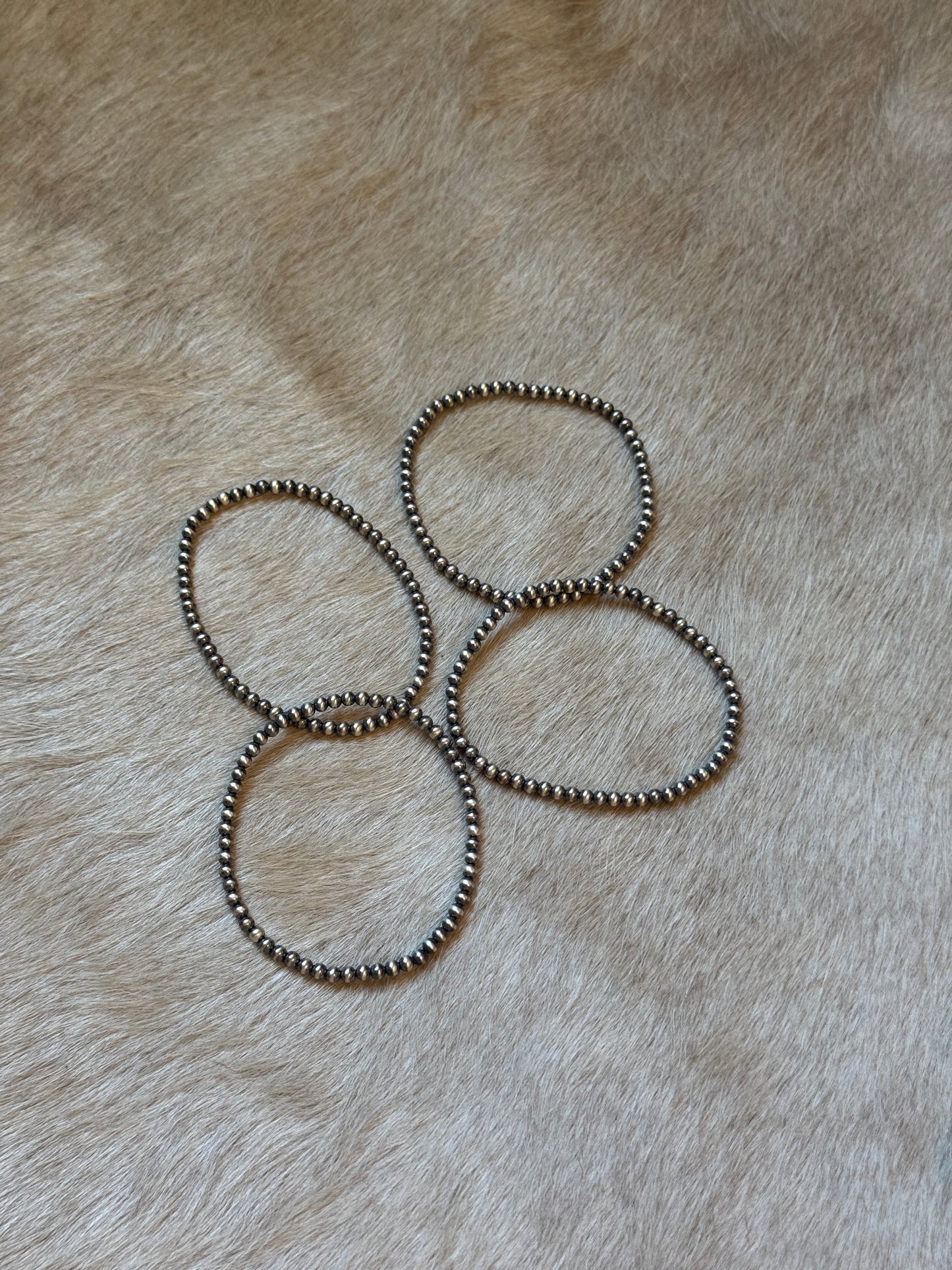 3mm Sterling Pearl Stretchy Bracelet