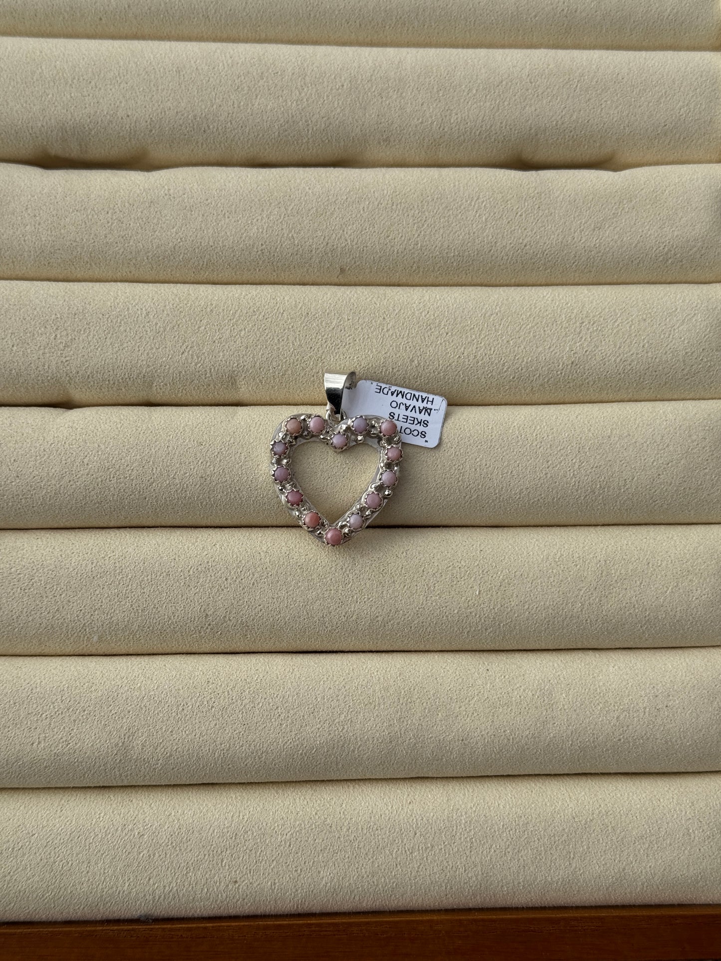 Pink Conch Heart Pendant