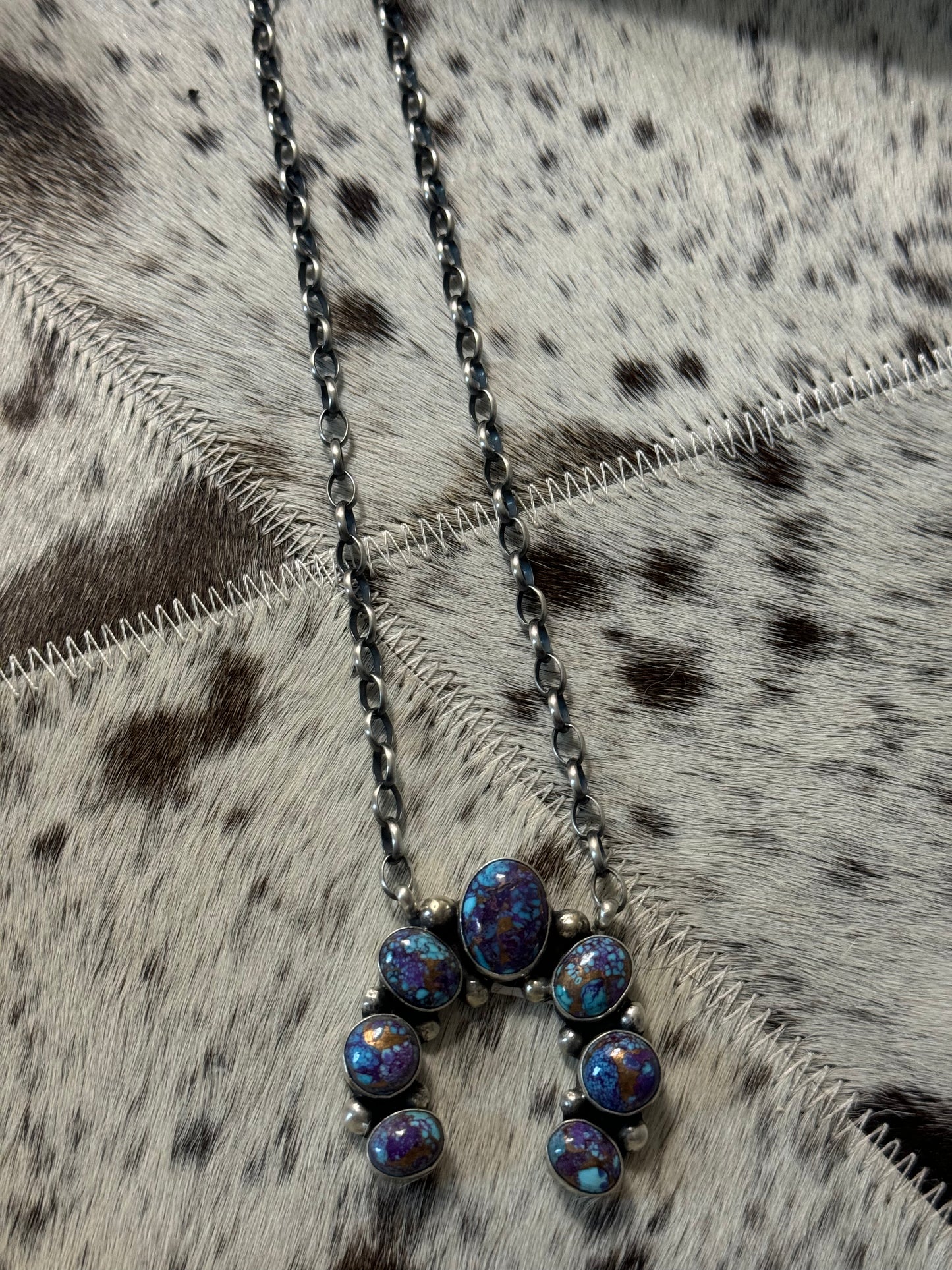 16" Purple Spotted Mohave Naja Necklace