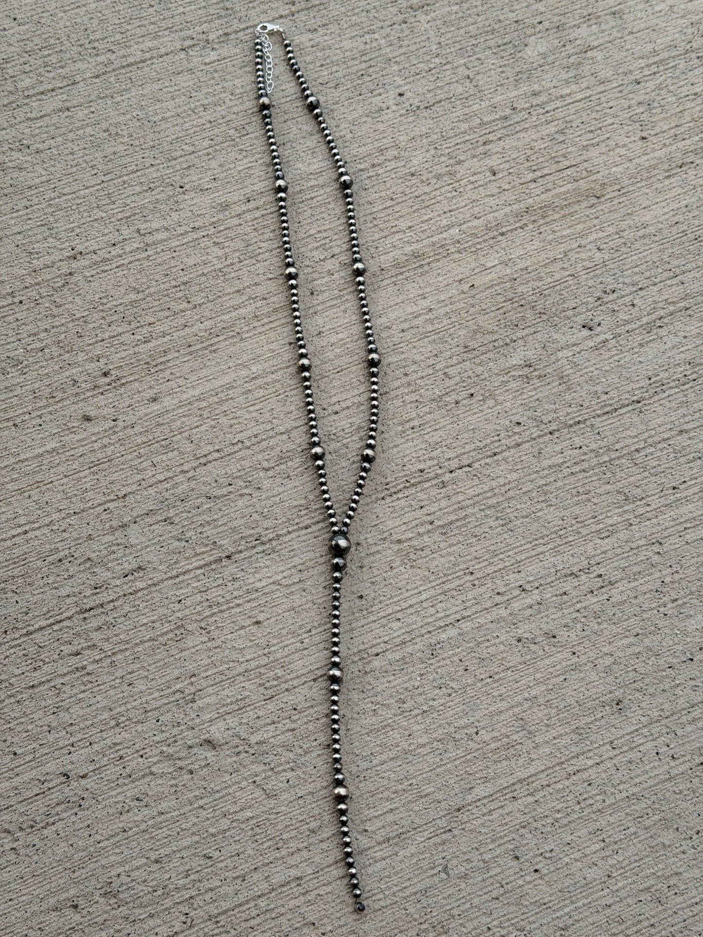 21.5-23" 4-10mm Sterling Silver Pearl Lariat