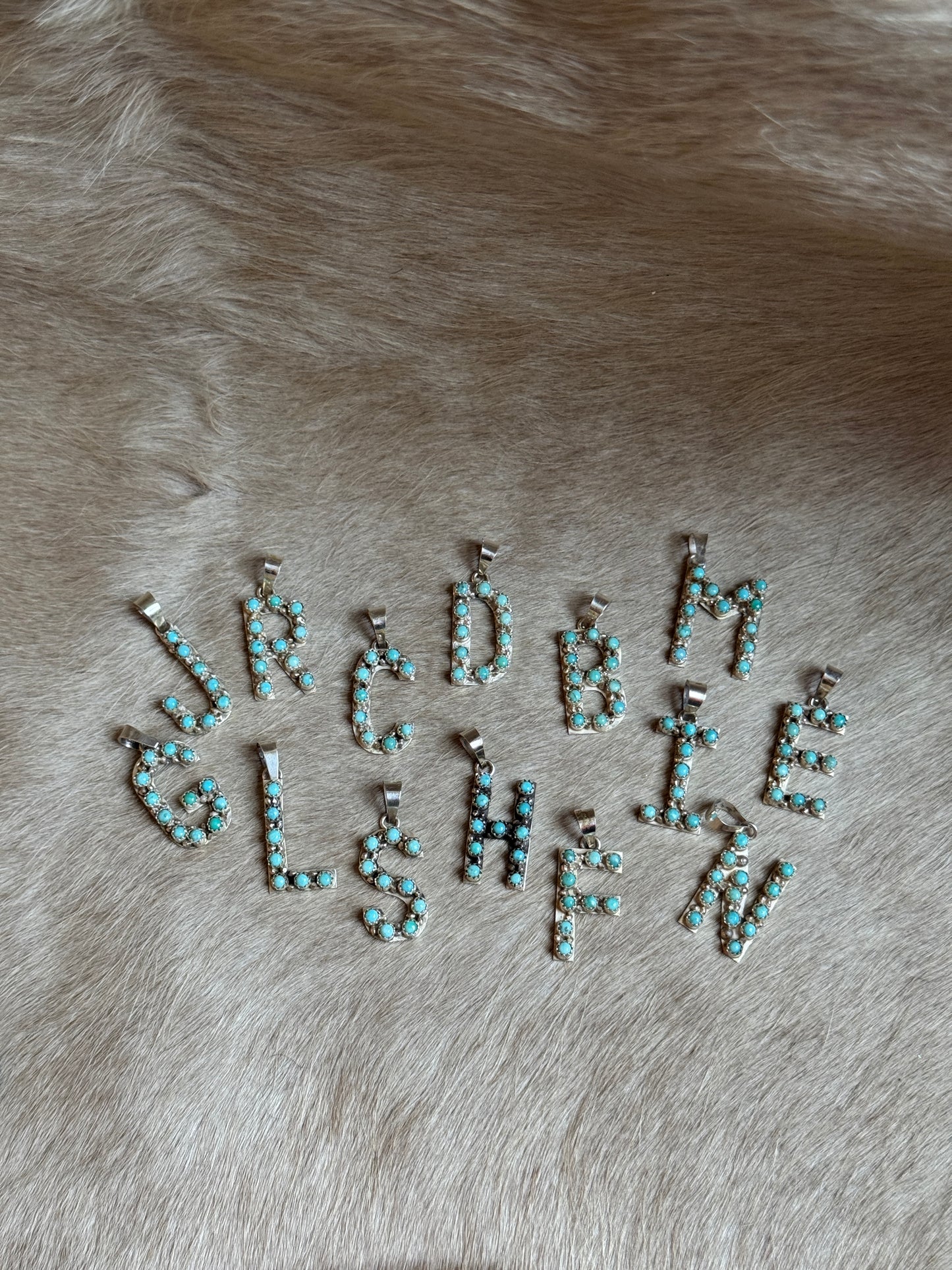 Turquoise Initial Pendant