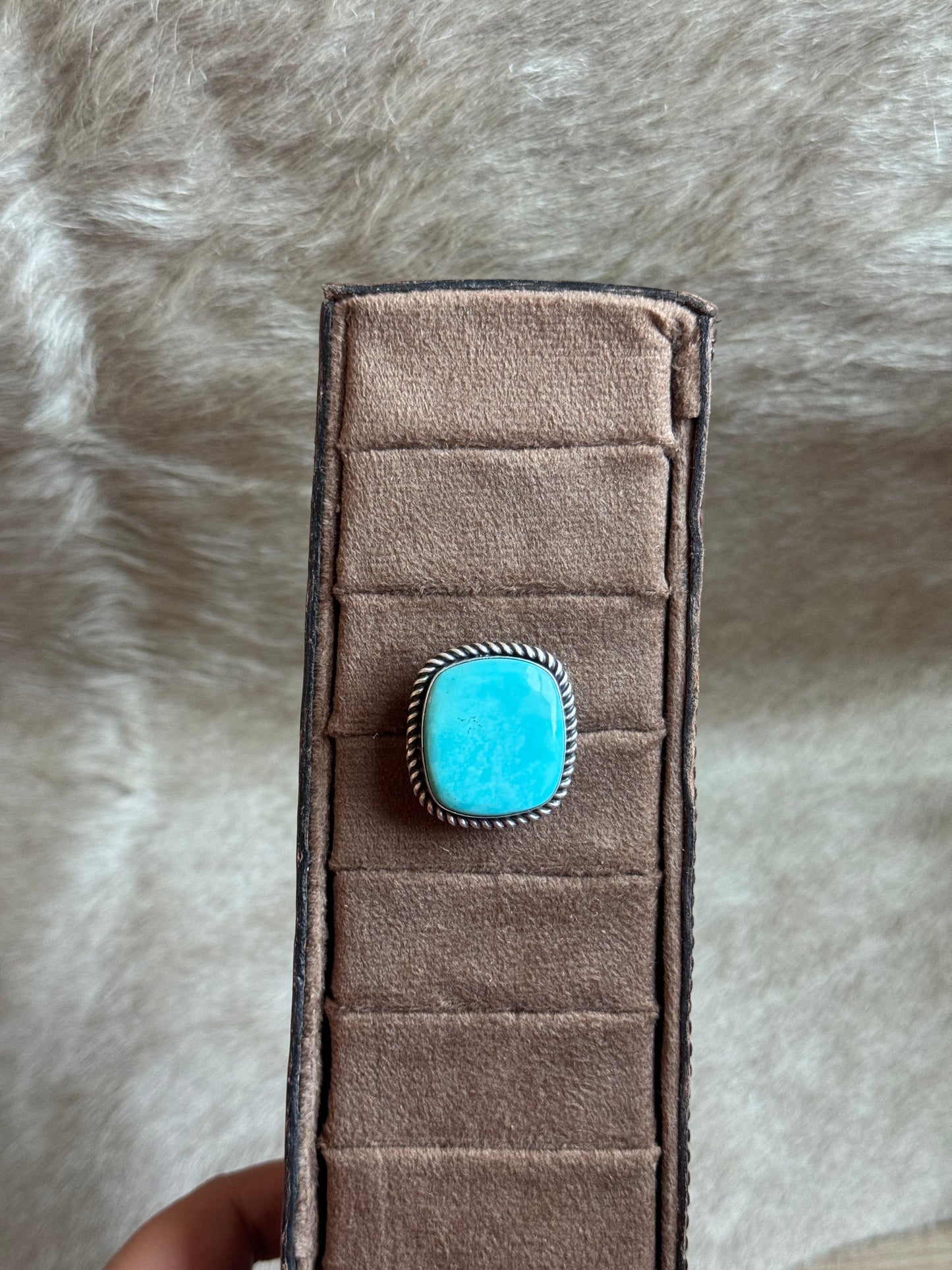 Adjustable Blue Kingman Turquoise Ring