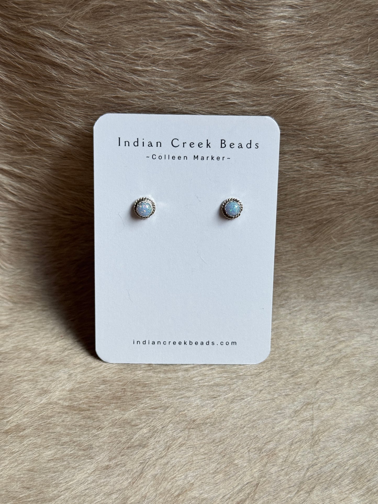 White Opal Studs