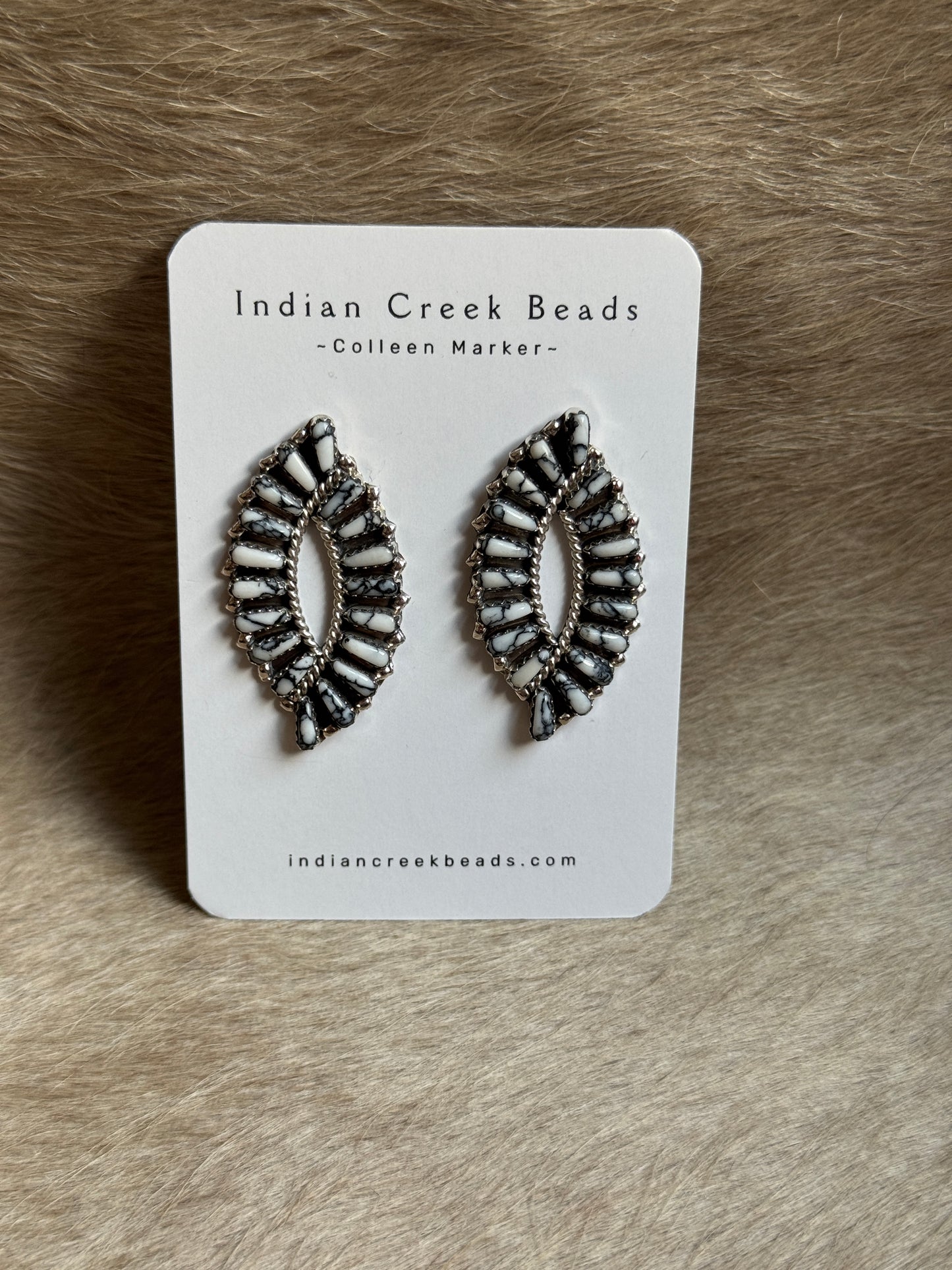 White Buffalo Cluster Earrings