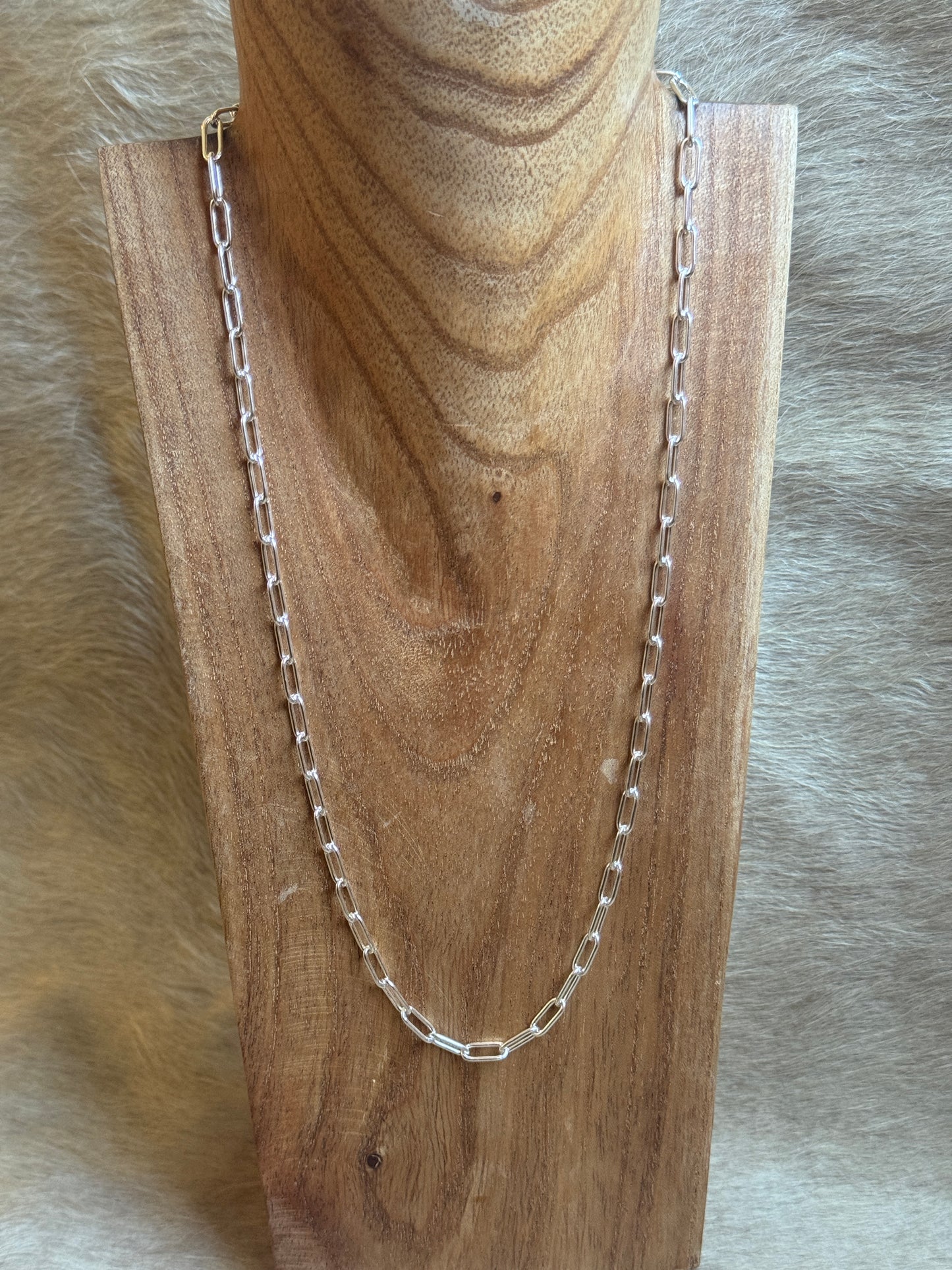 22" Sterling Silver Paperclip Necklace