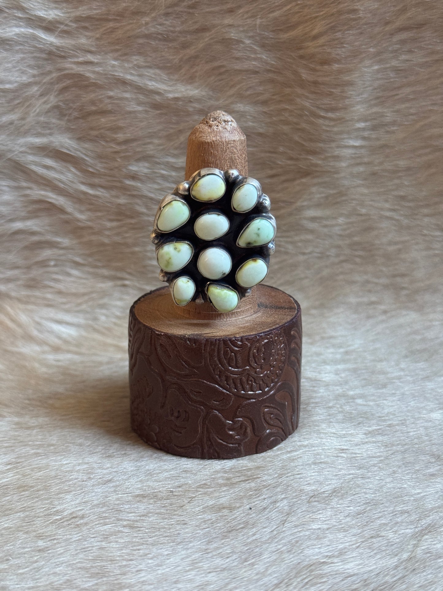 Adjustable Palomino Cluster Ring