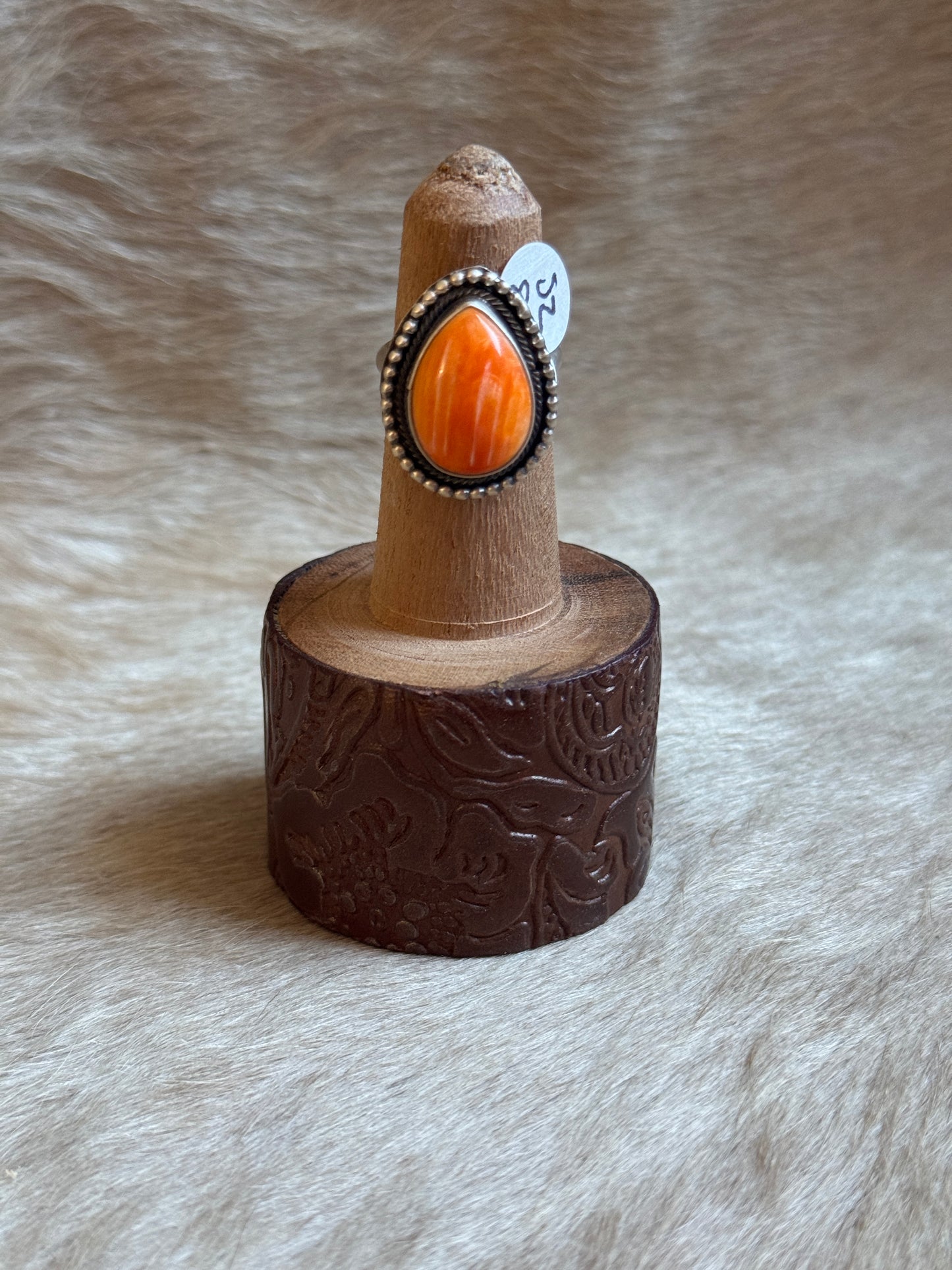 Sz 8 Orange Spiny Ring