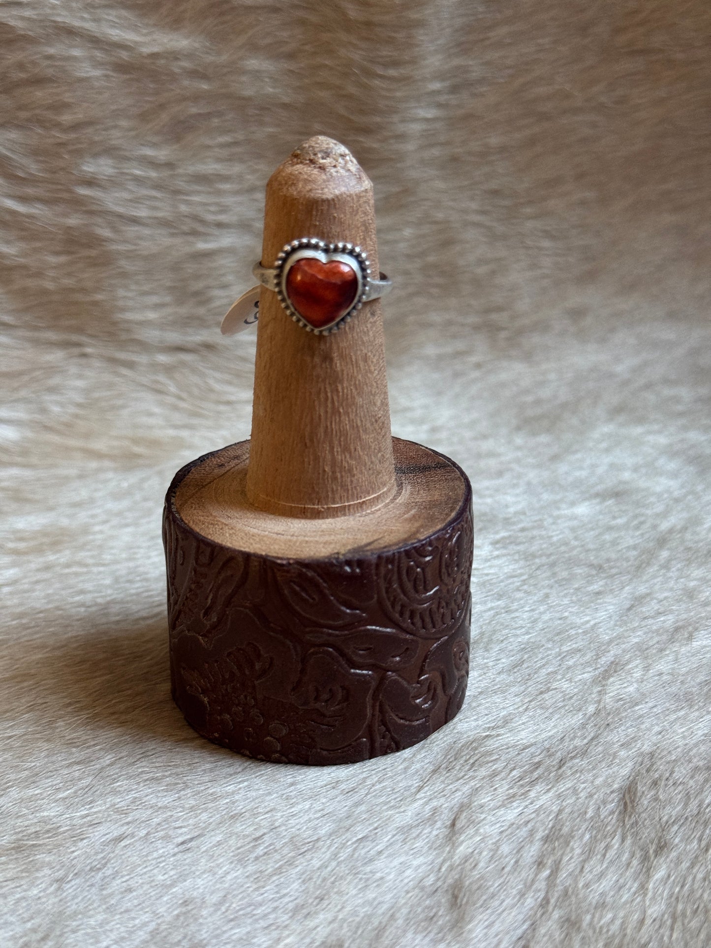 Sz 8 Red Spiny Heart Ring