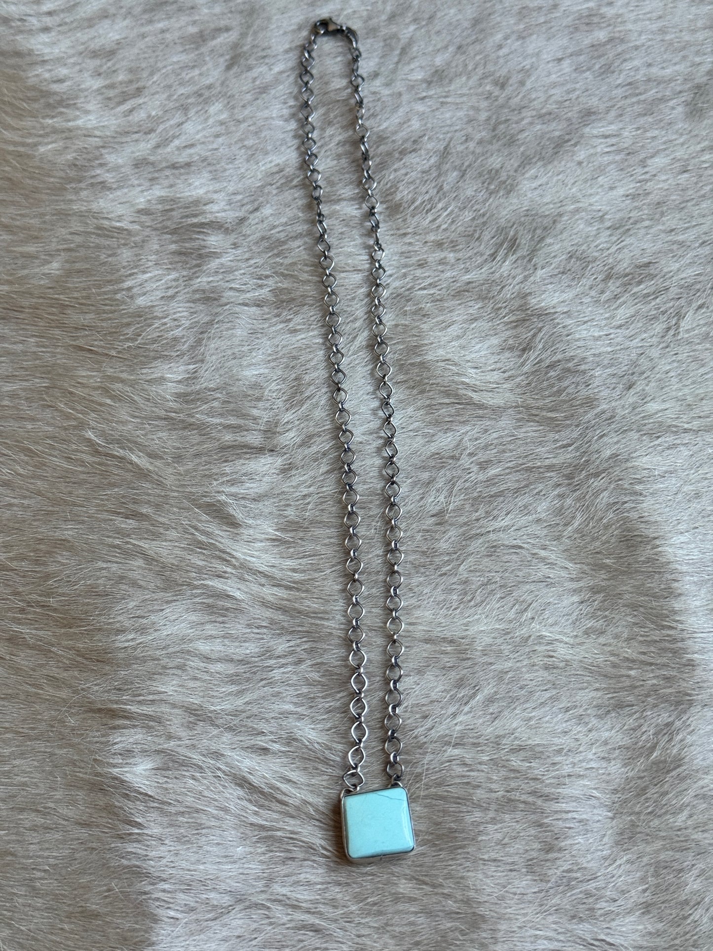 18" Turquoise Square Necklace