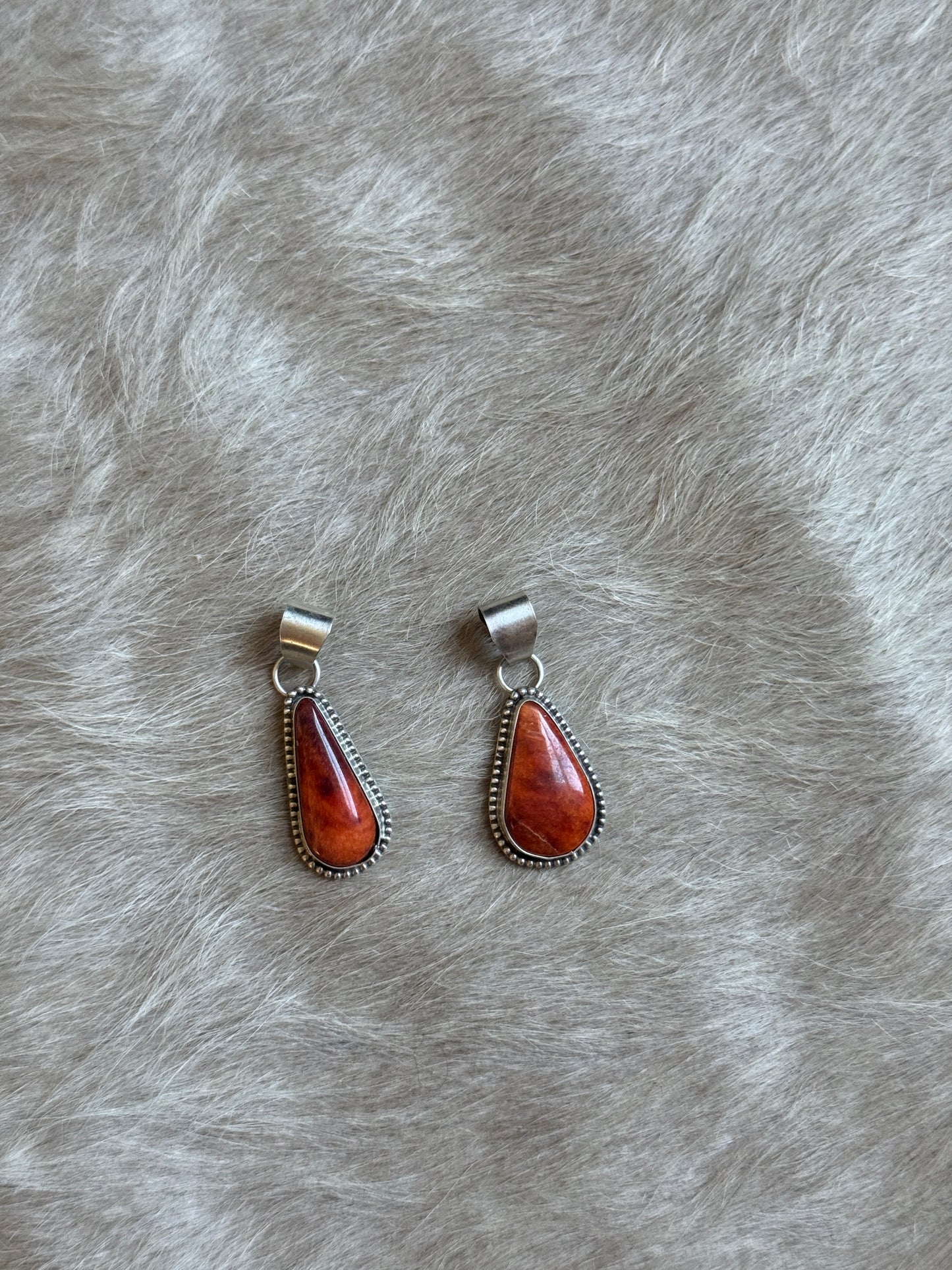 Deep Orange/Red Spiny Pendant