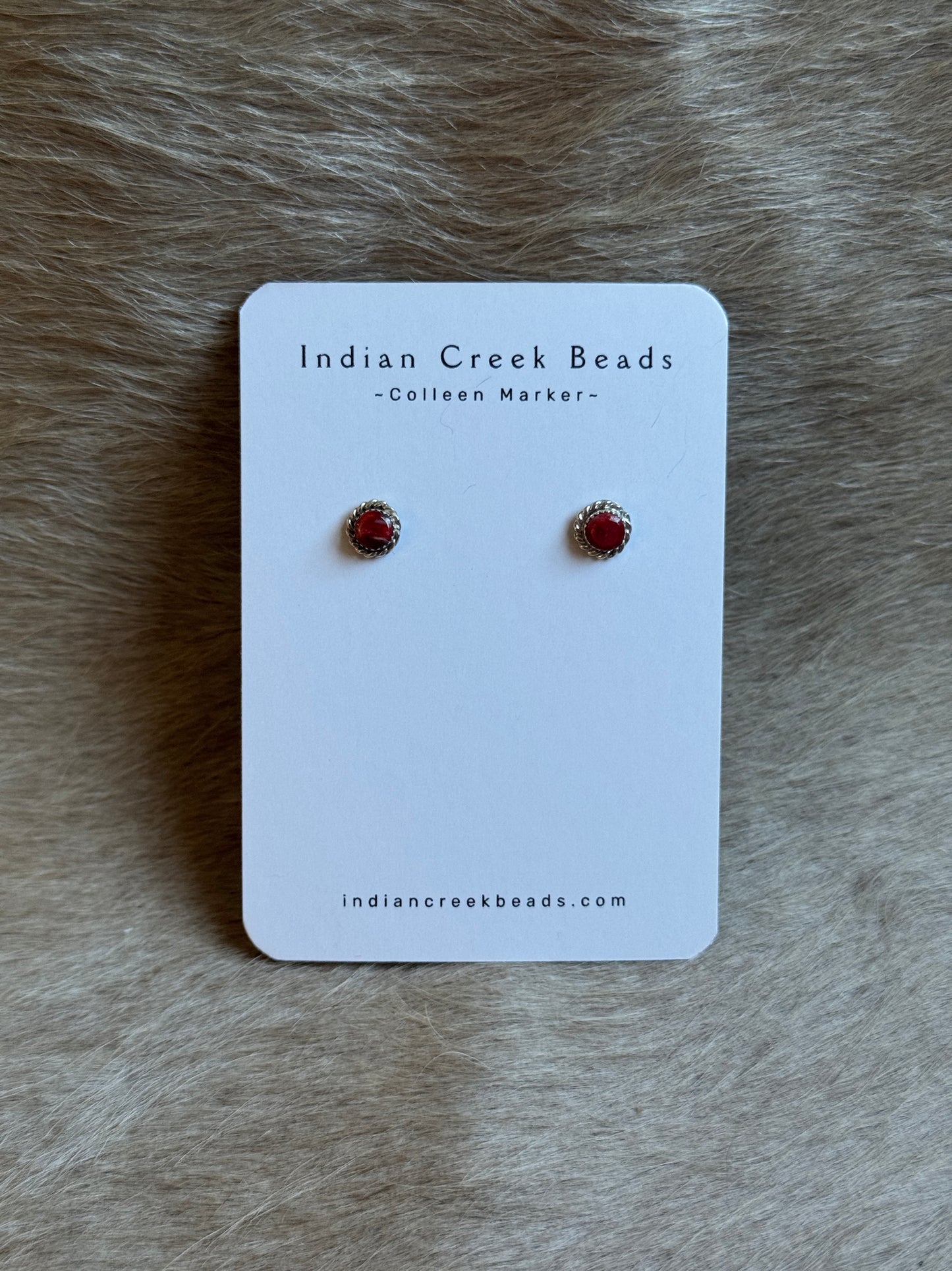 Red Spiny Dainty Studs