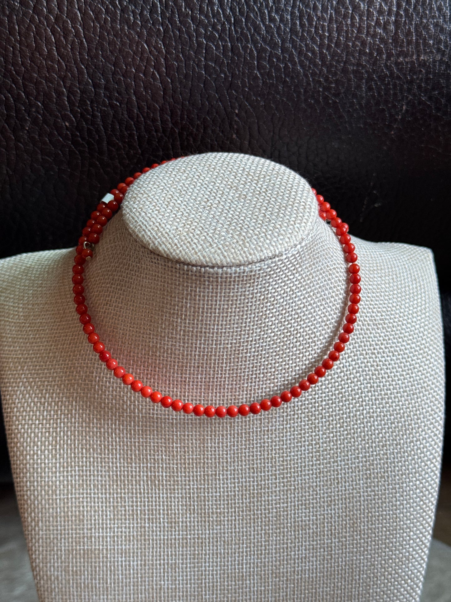 Red Coral Memory Wire Choker
