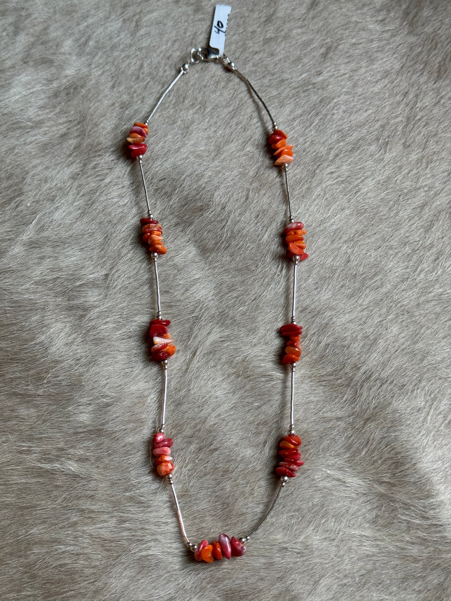 18" Orange Spiny Liquid Silver