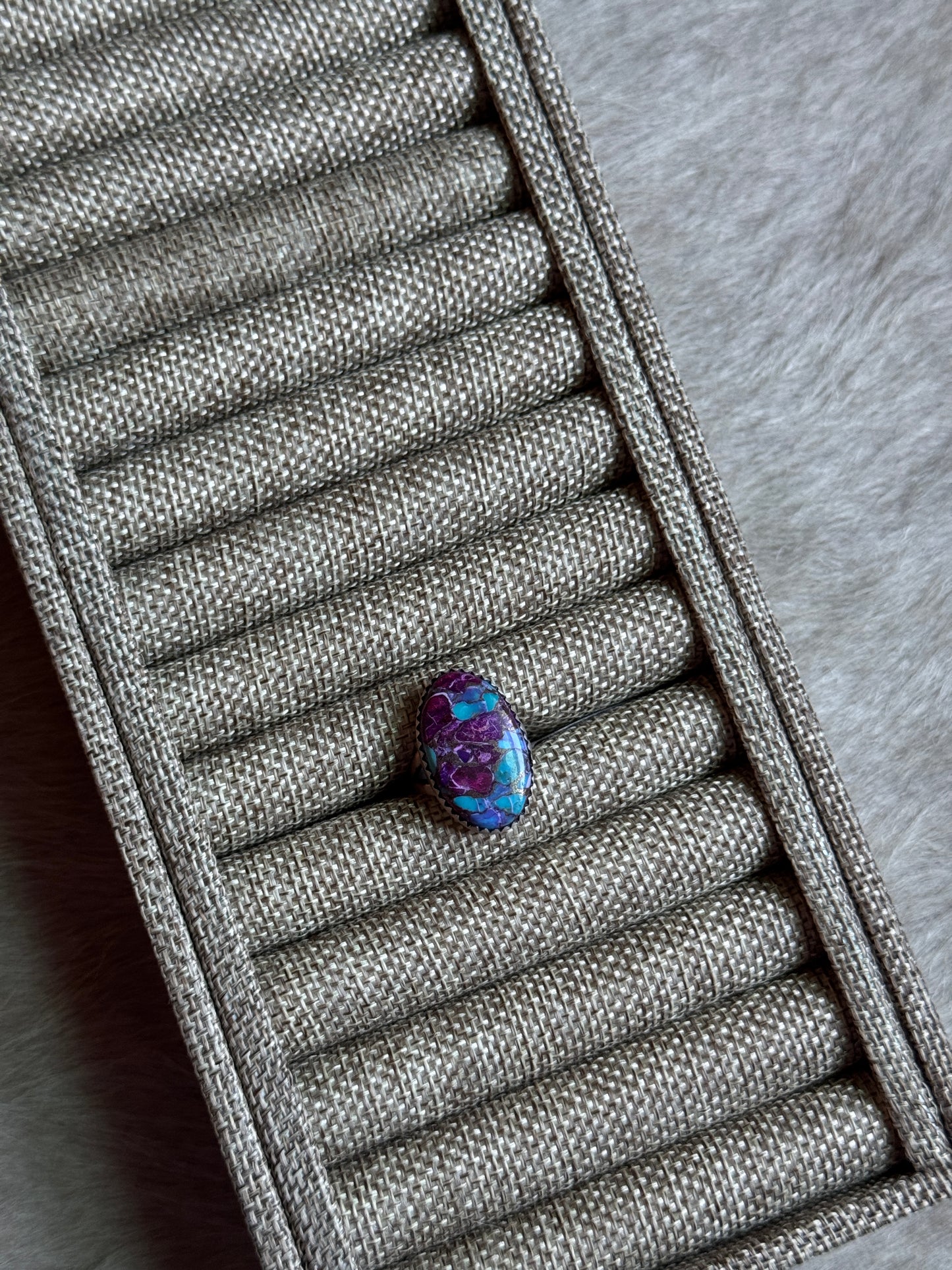 Sz 6.5 Purple Spotted Mohave Ring