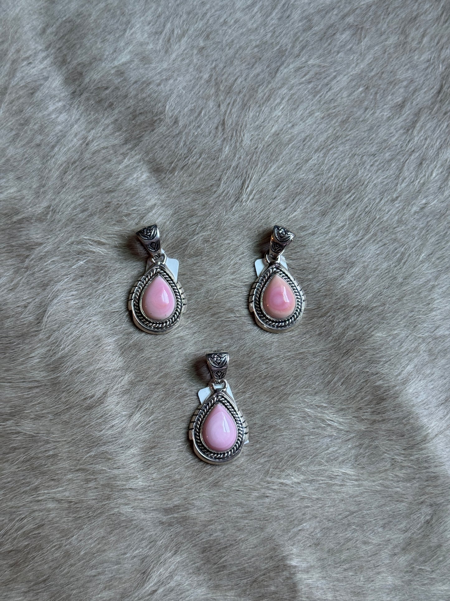 Pink Conch Teardrop Pendants
