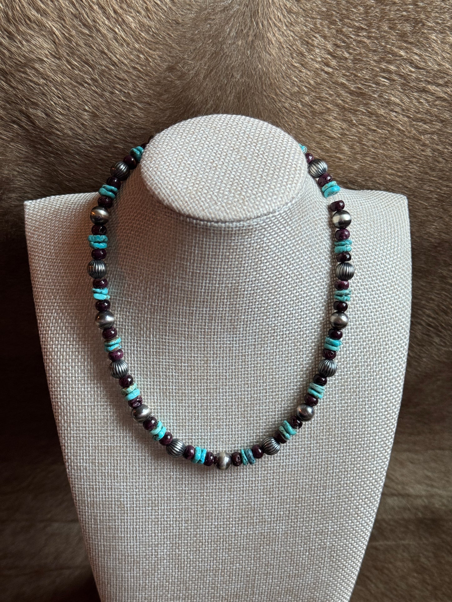 15-17" Pearl, Purple Spiny & Kingman Turquoise