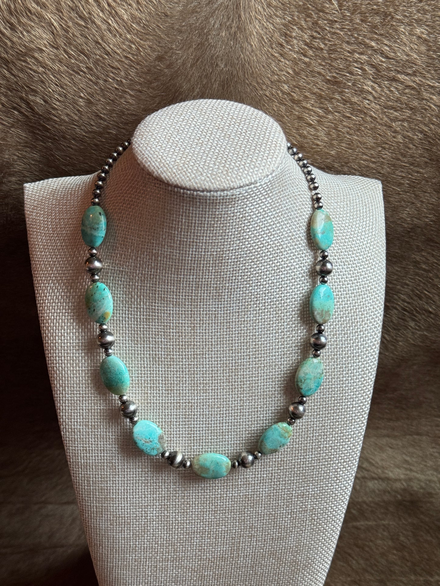 17-18.5" Pearl & Genuine Turquoise