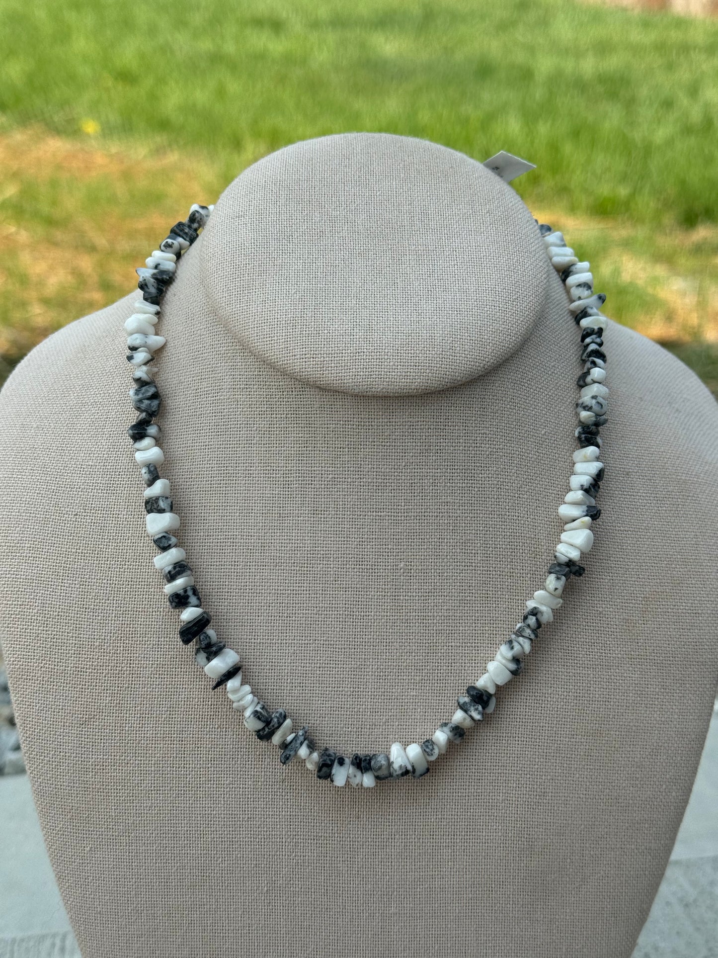 17" Zebra Jasper chip bead Necklace